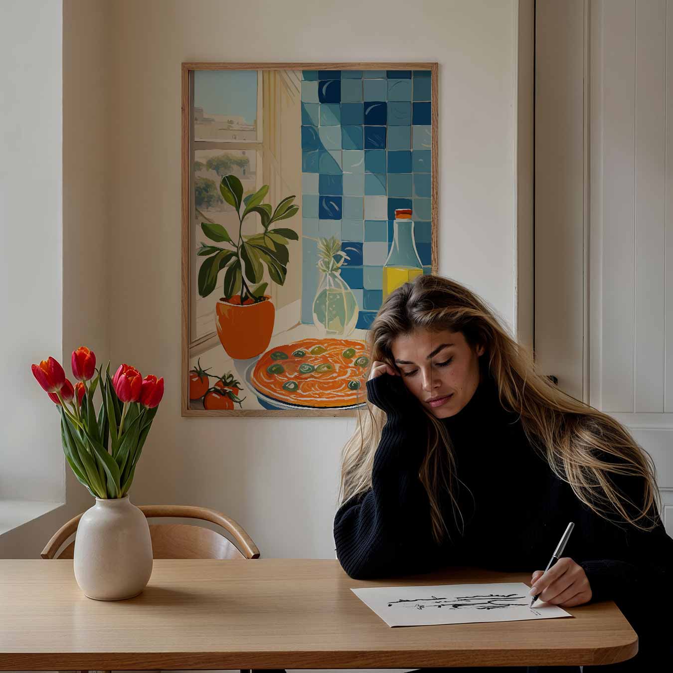 Mediterrane Keuken Charm Poster-WallArtistic