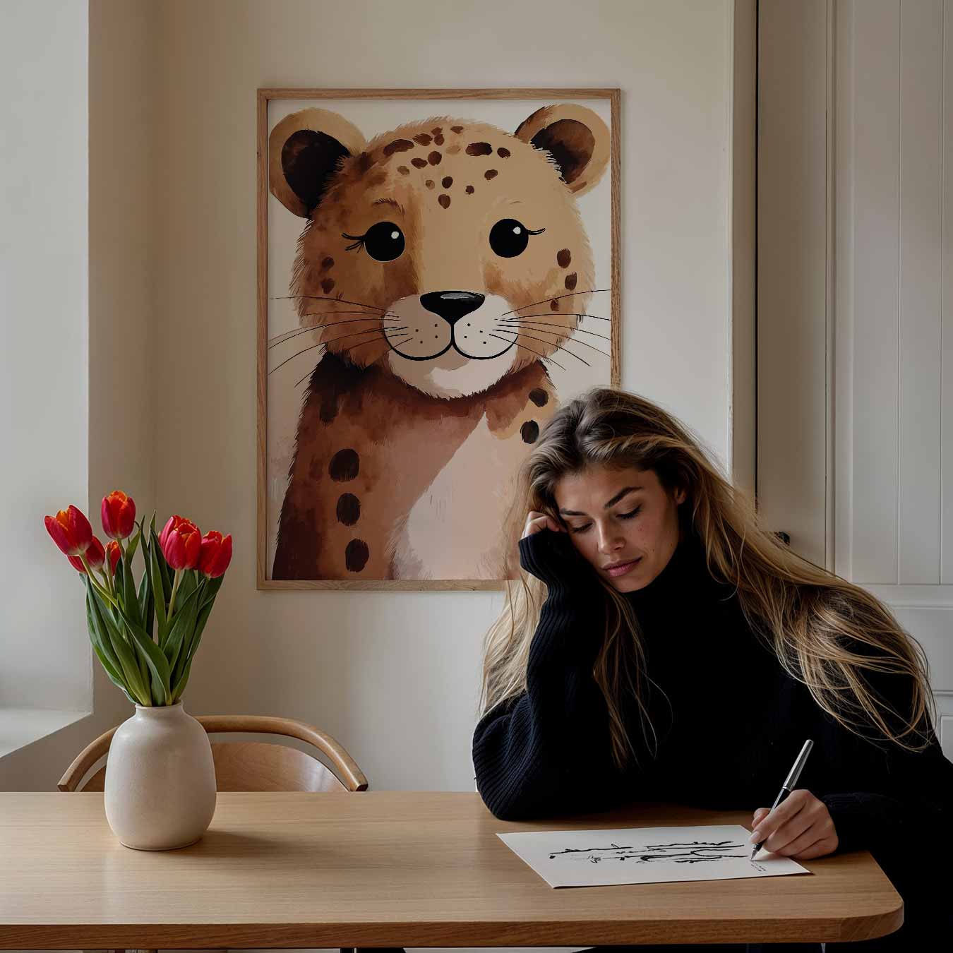 Schattige Baby Luipaard Poster