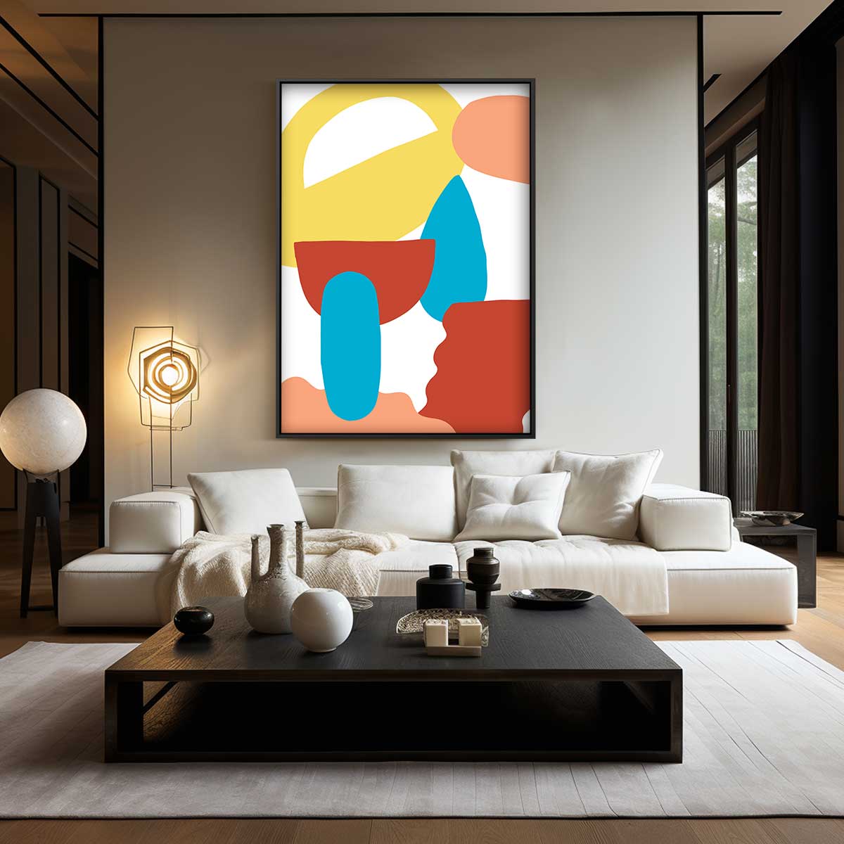 Speelse Vormen en Kleuren Kunstwerk-canvas-dibond-plexiglas-wanddecoratie-WallArtistic
