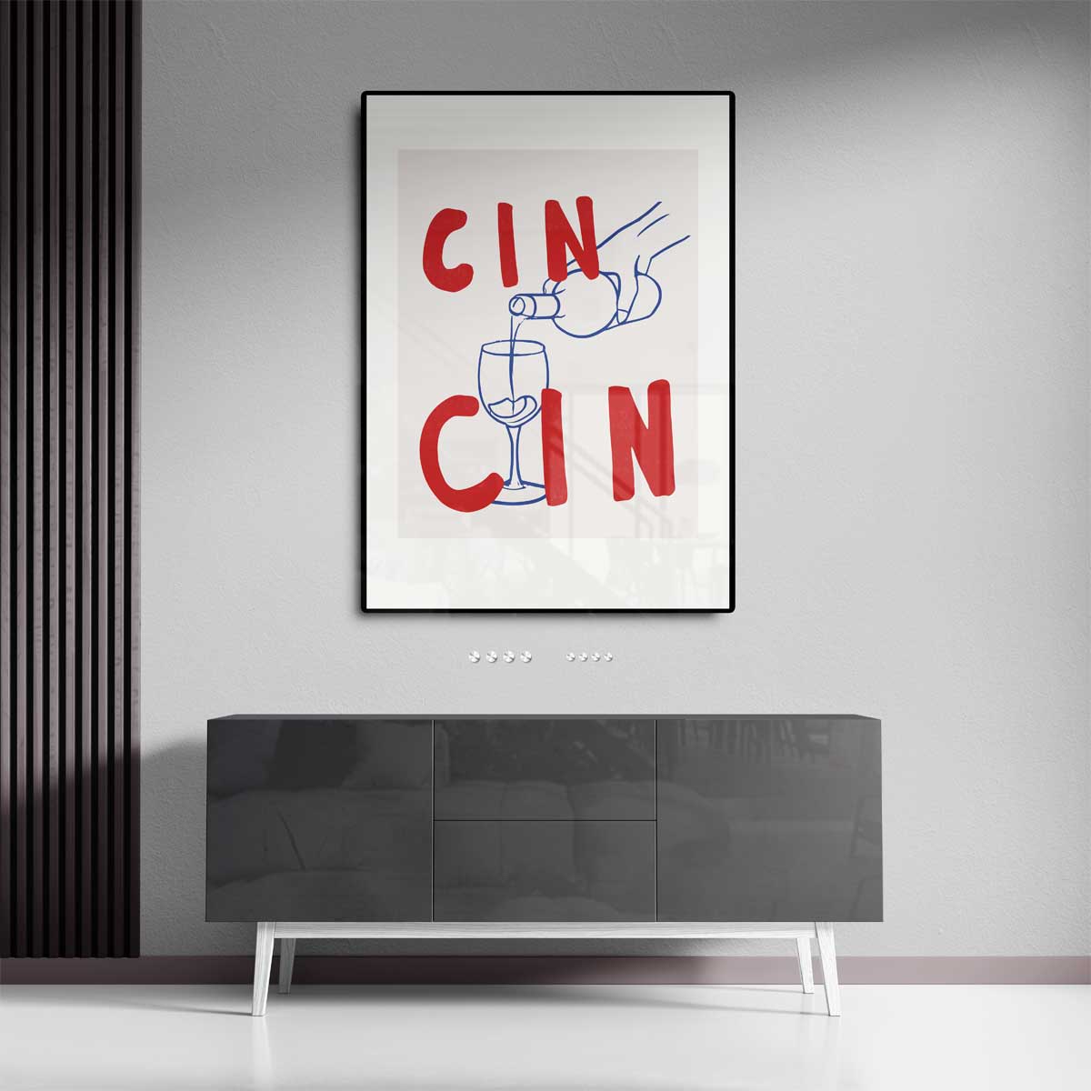 Cin Cin Illustratie Kunstwerk-canvas-dibond-plexiglas-wanddecoratie-WallArtistic