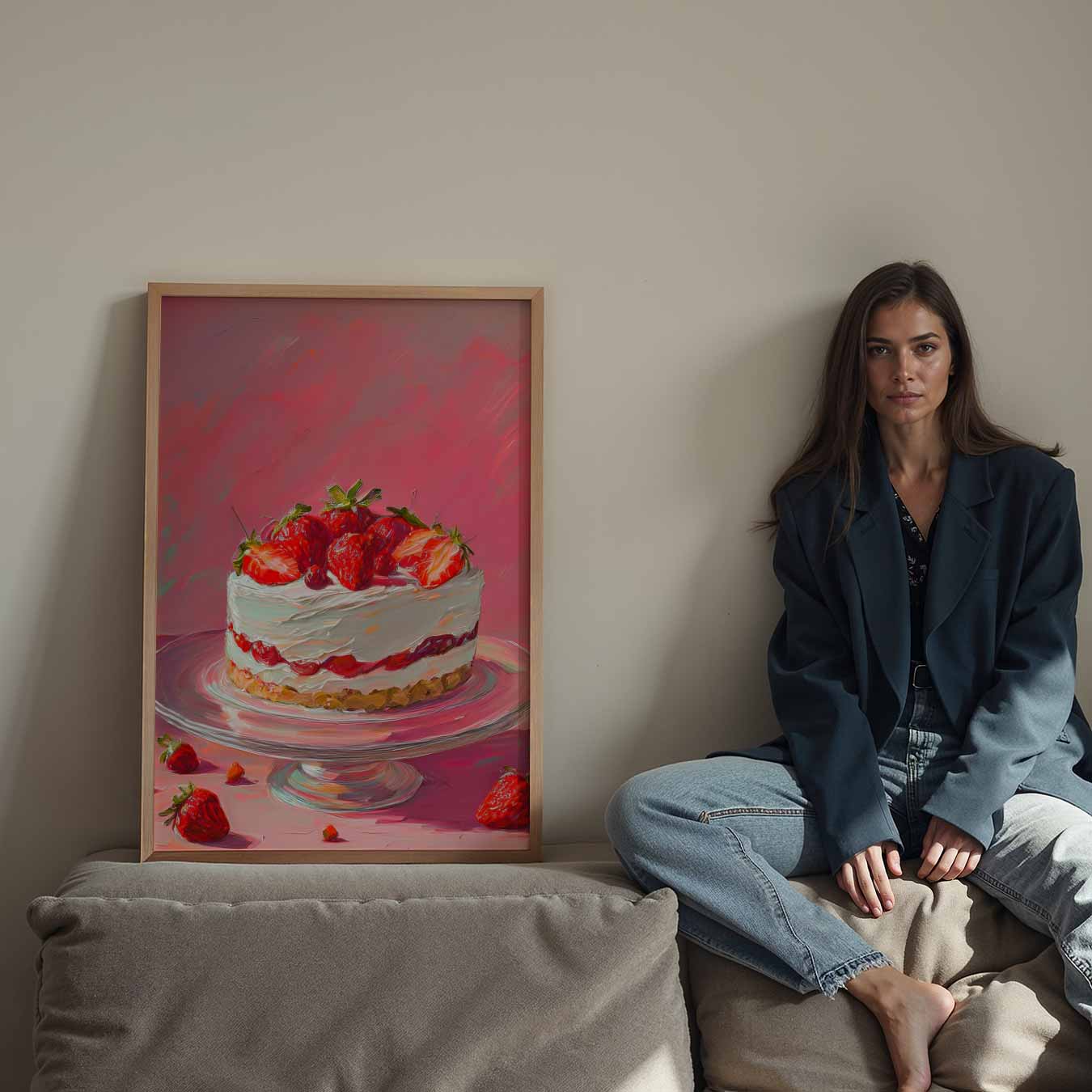 Aardbeien Romantiek Poster-WallArtistic