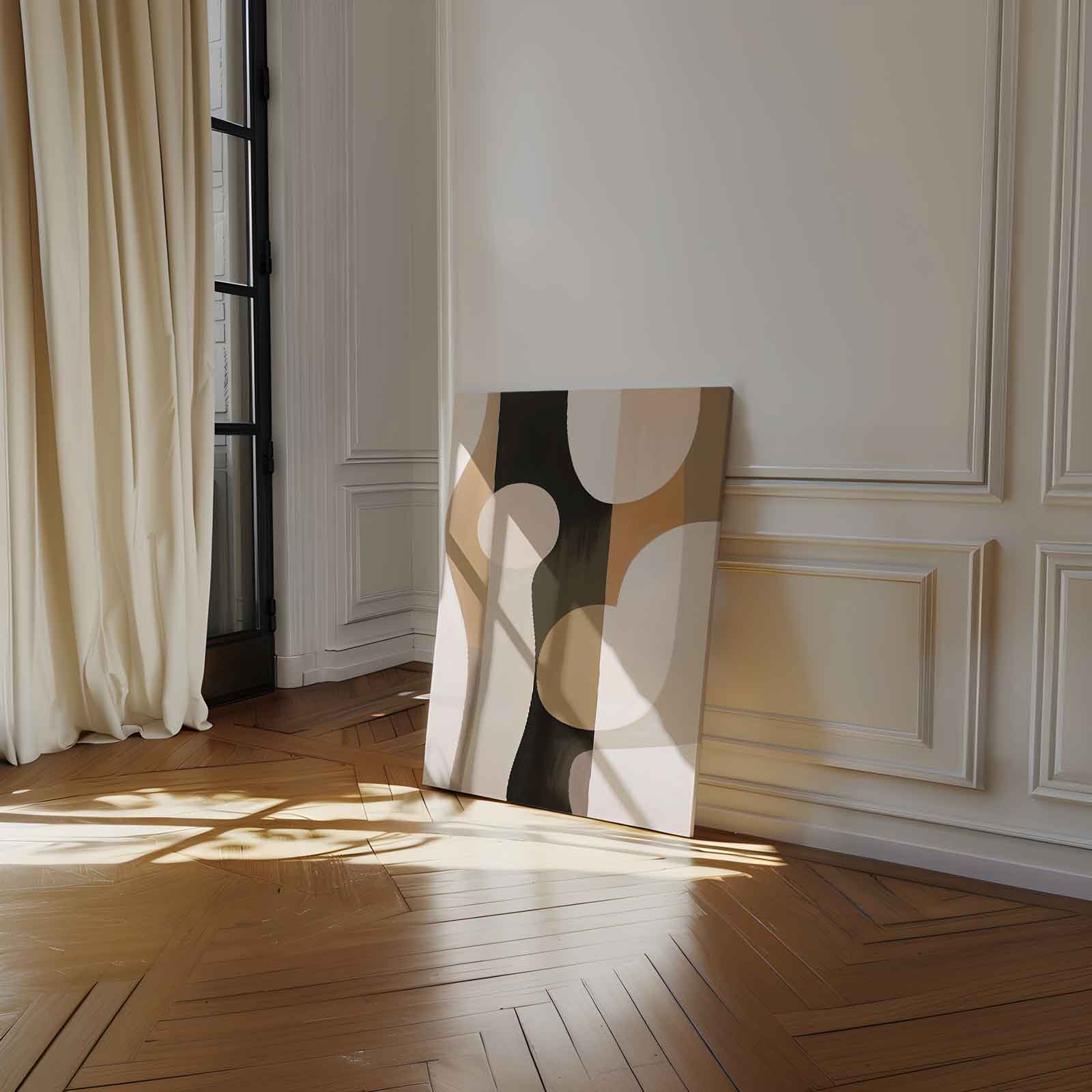 Abstracte Elegantie in Aardetinten Kunstwerk-canvas-dibond-plexiglas-wanddecoratie-WallArtistic
