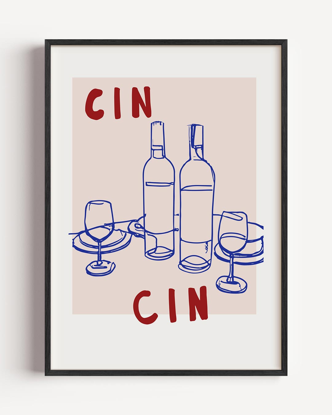 Stijlvolle Cin Cin Wijnposter-WallArtistic