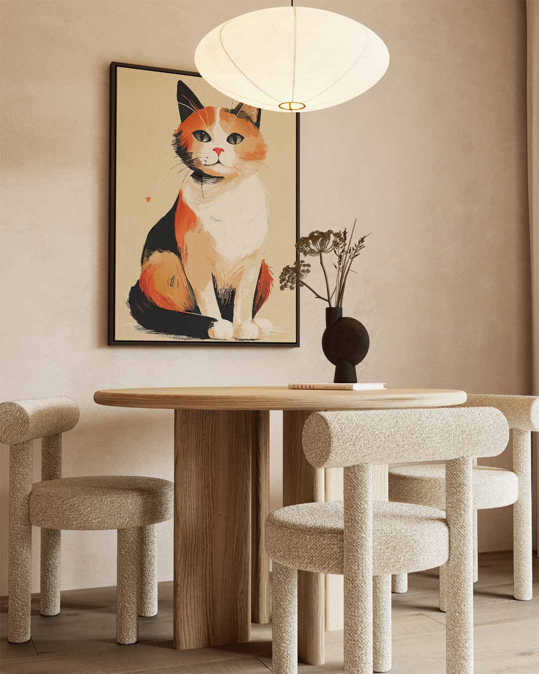 Vrolijke Kat op Canvas Kunstwerk-canvas-dibond-plexiglas-wanddecoratie-WallArtistic