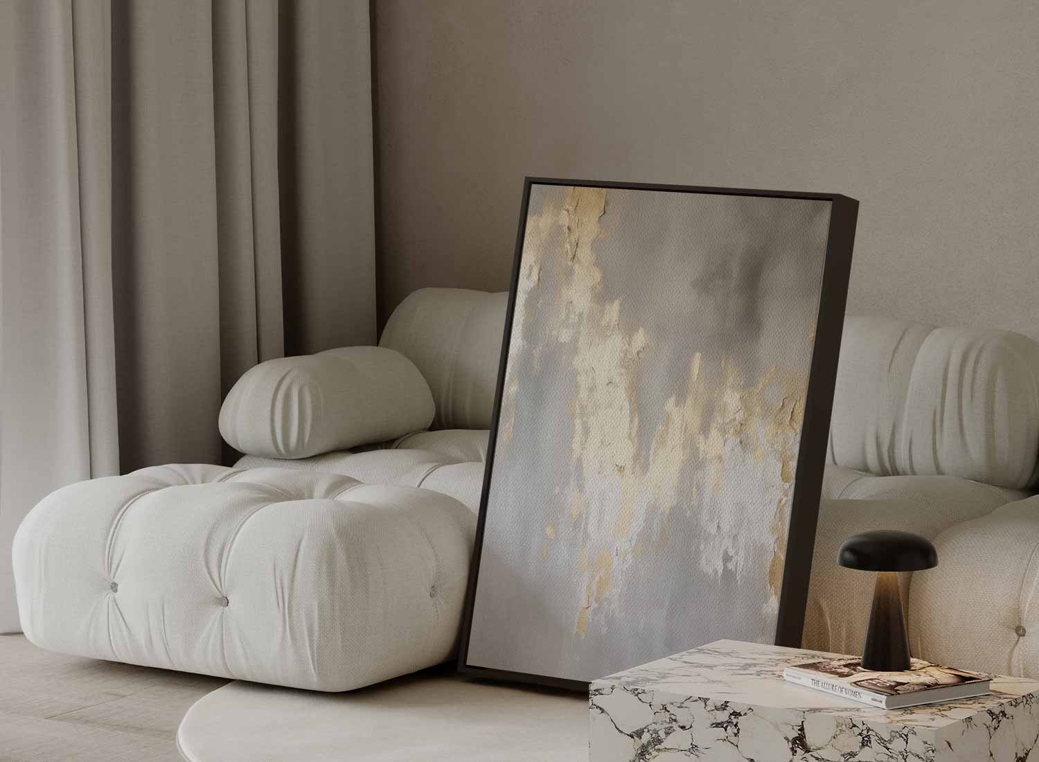 Gouden Mist Schilderij Kunstwerk-canvas-dibond-plexiglas-wanddecoratie-WallArtistic