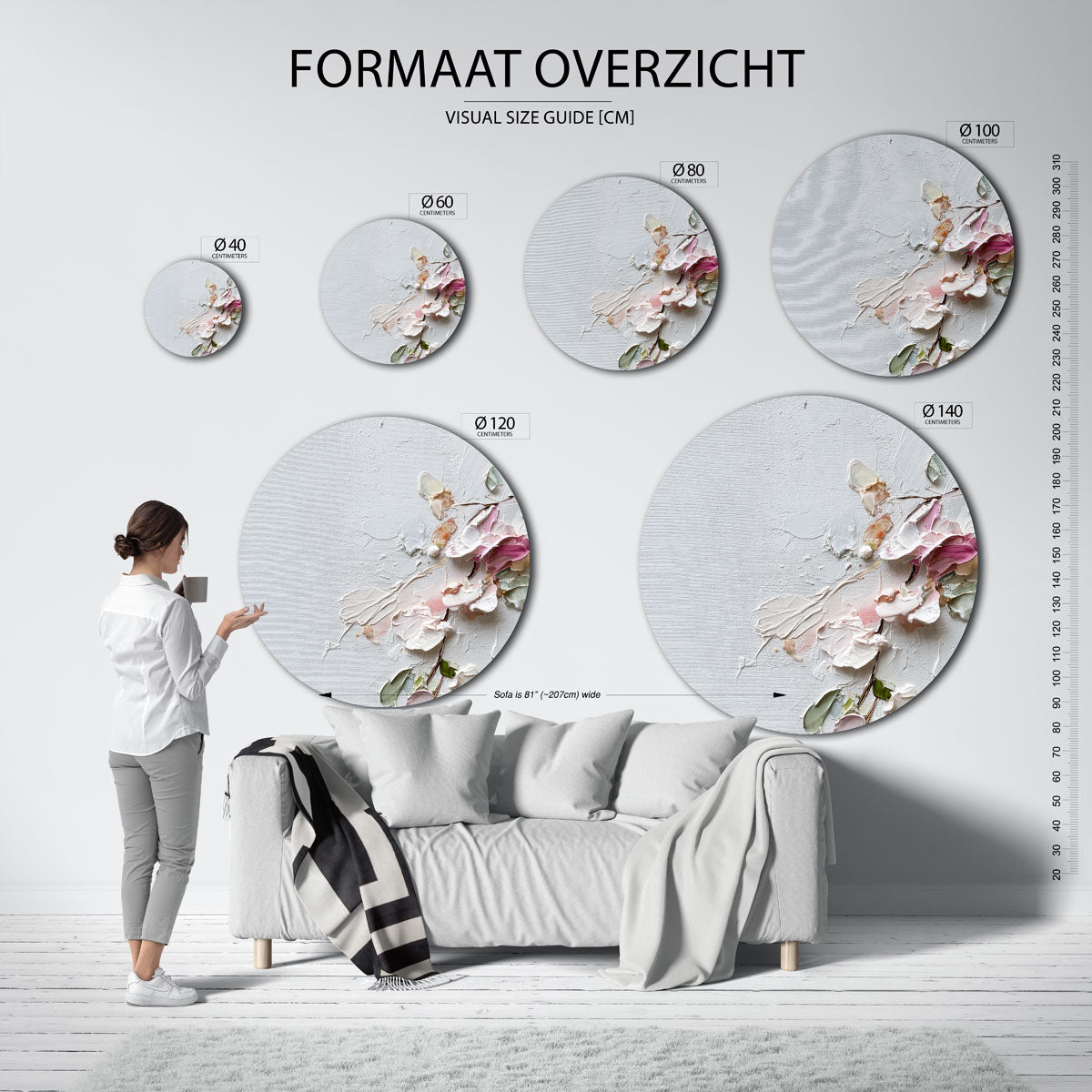 Bloemmotief Muurcirkel