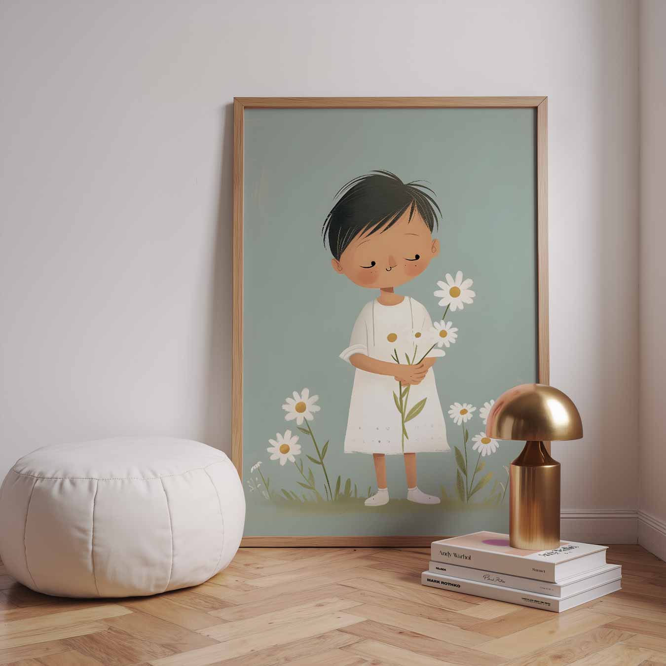 Dromerige Bloemenillustratie Kinderkamer Poster-WallArtistic