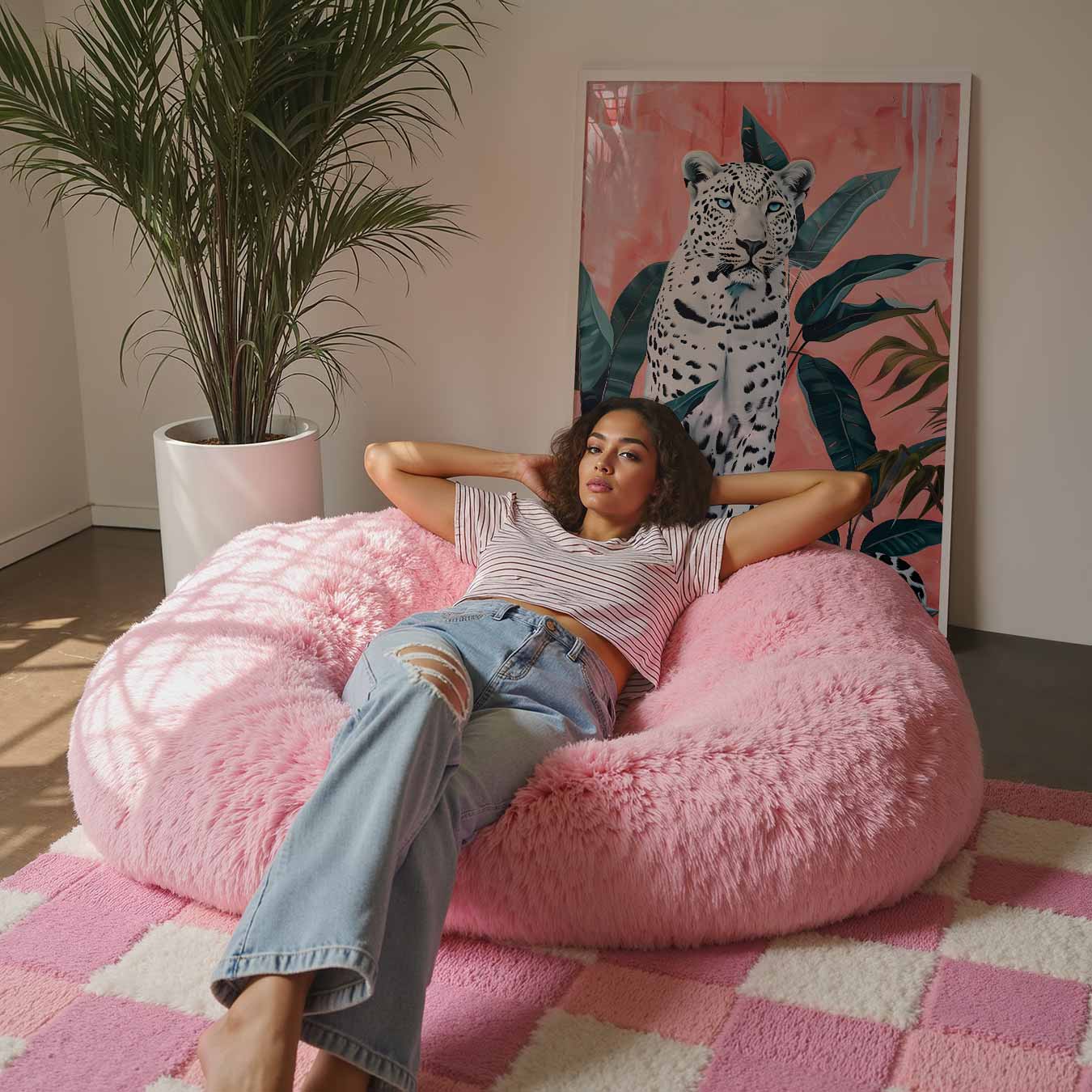 Mystieke Luipaard op Roze Poster
