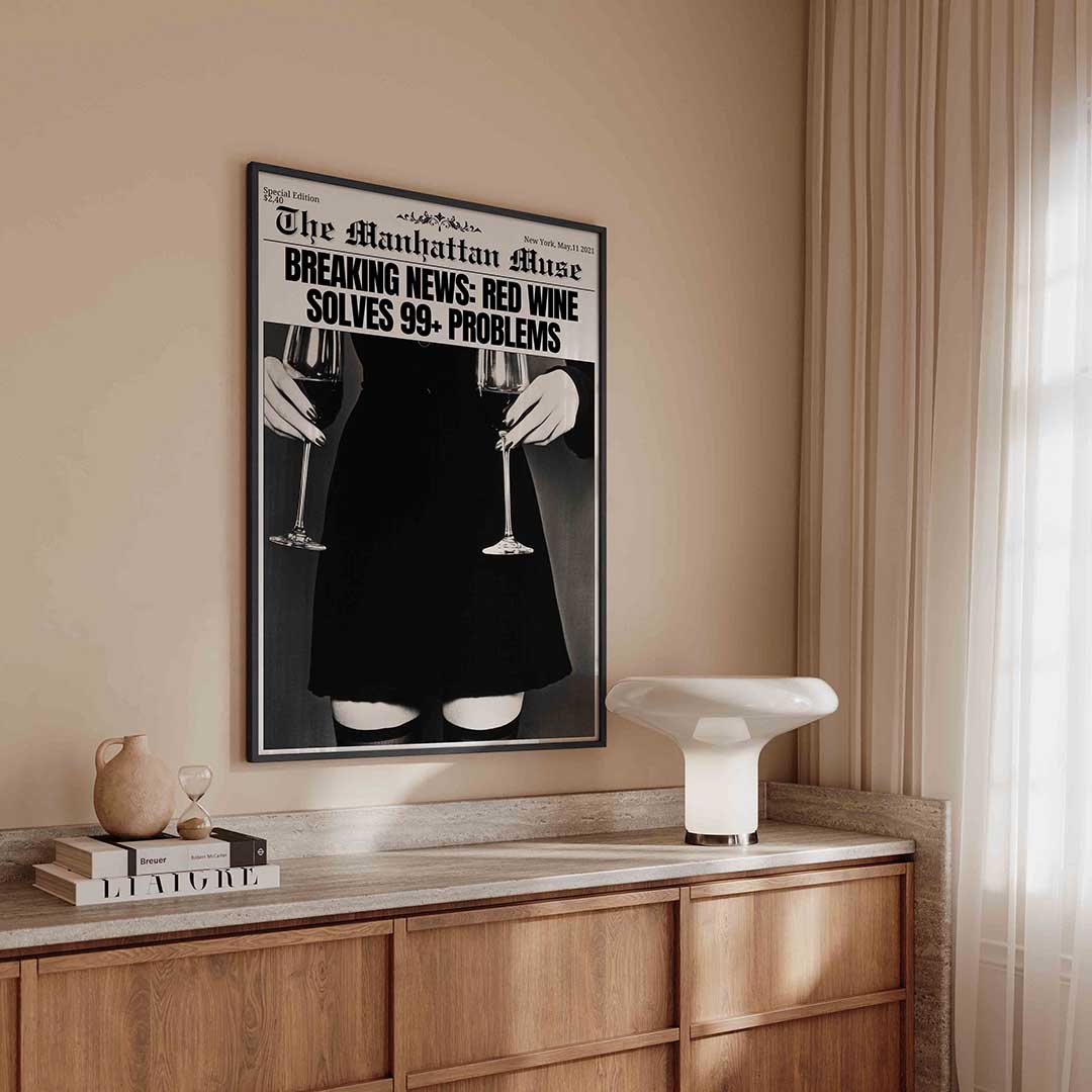 Rode wijn en handen Poster