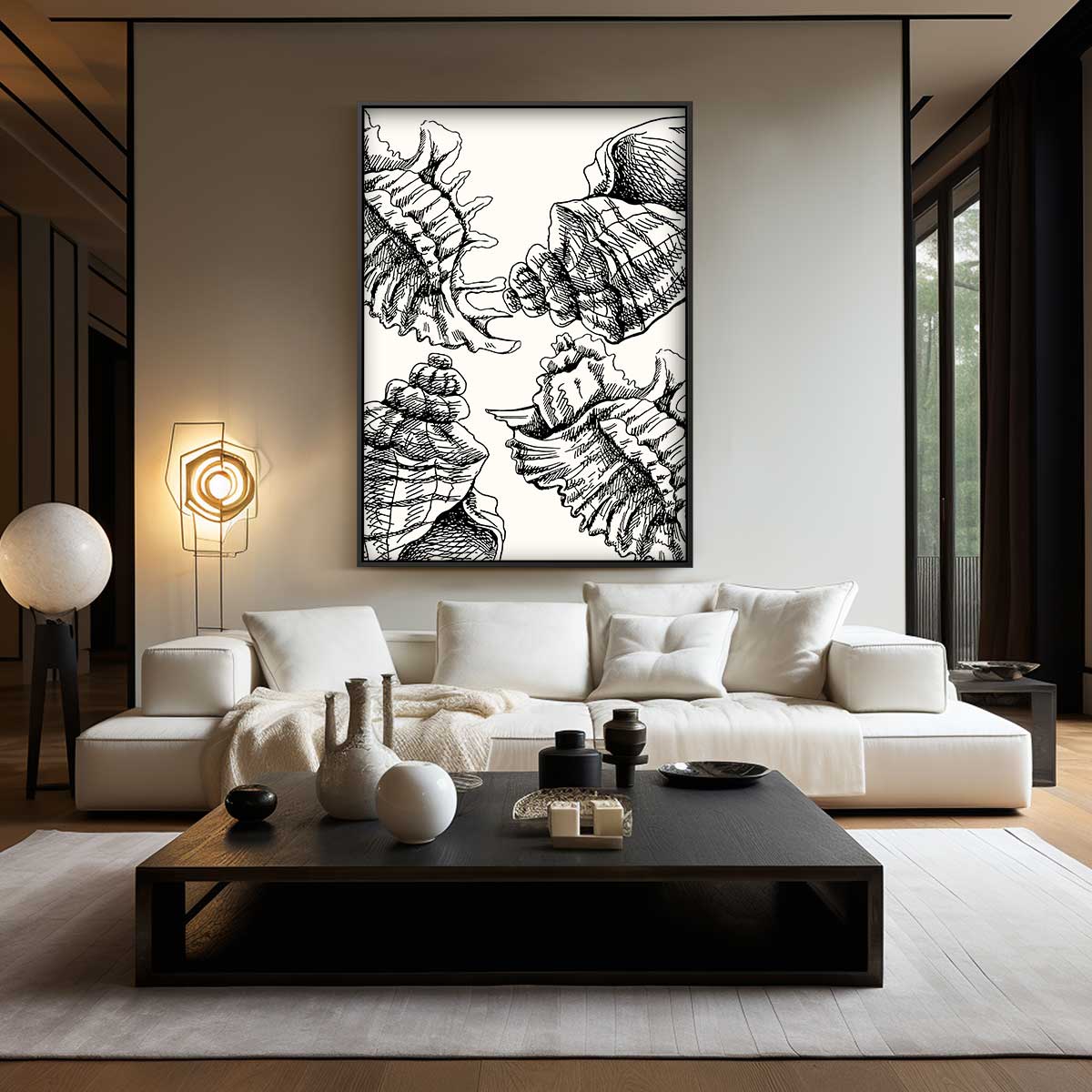 Schelpenschets op Zacht Canvas Kunstwerk-canvas-dibond-plexiglas-wanddecoratie-WallArtistic