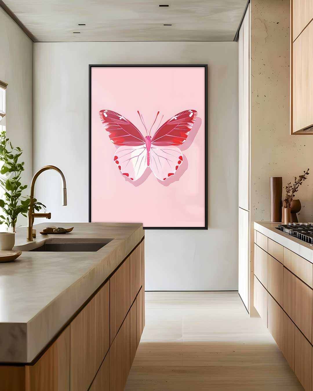 Vlinder Elegantie Kunstwerk-canvas-dibond-plexiglas-wanddecoratie-WallArtistic