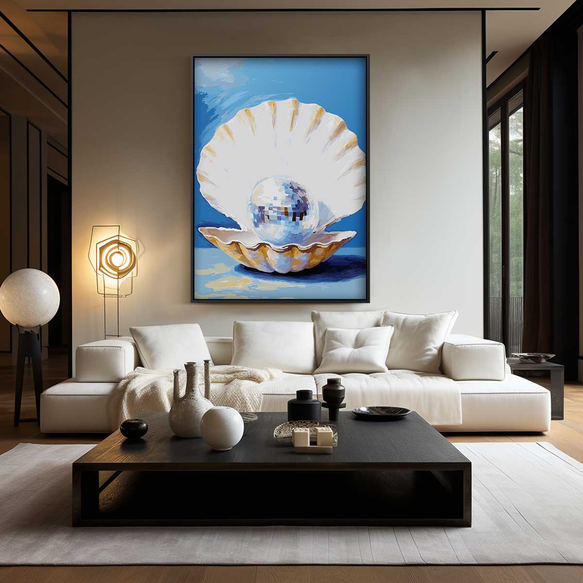 Parel van de Disco Kunstwerk-canvas-dibond-plexiglas-wanddecoratie-WallArtistic