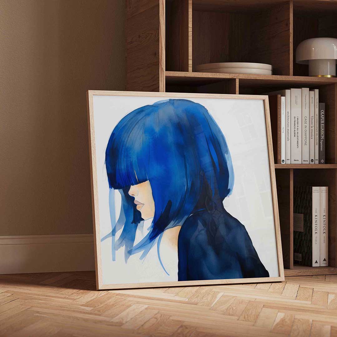 Blauw kapsel Poster