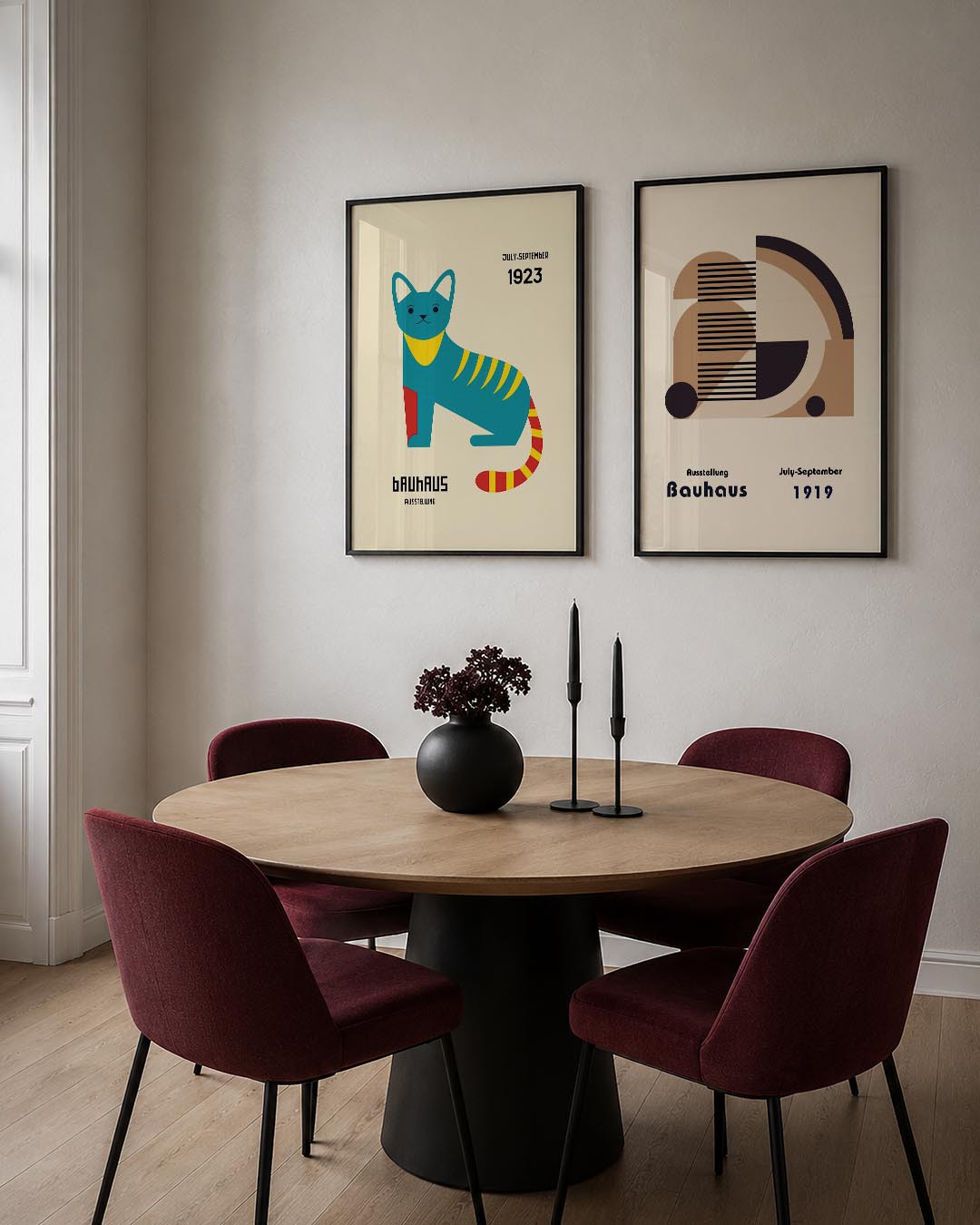 Kleurrijke katfiguur Posterset