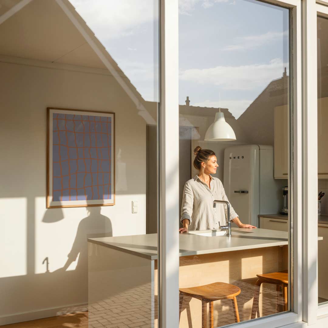 Artistieke Blauwe Rasterposter-WallArtistic