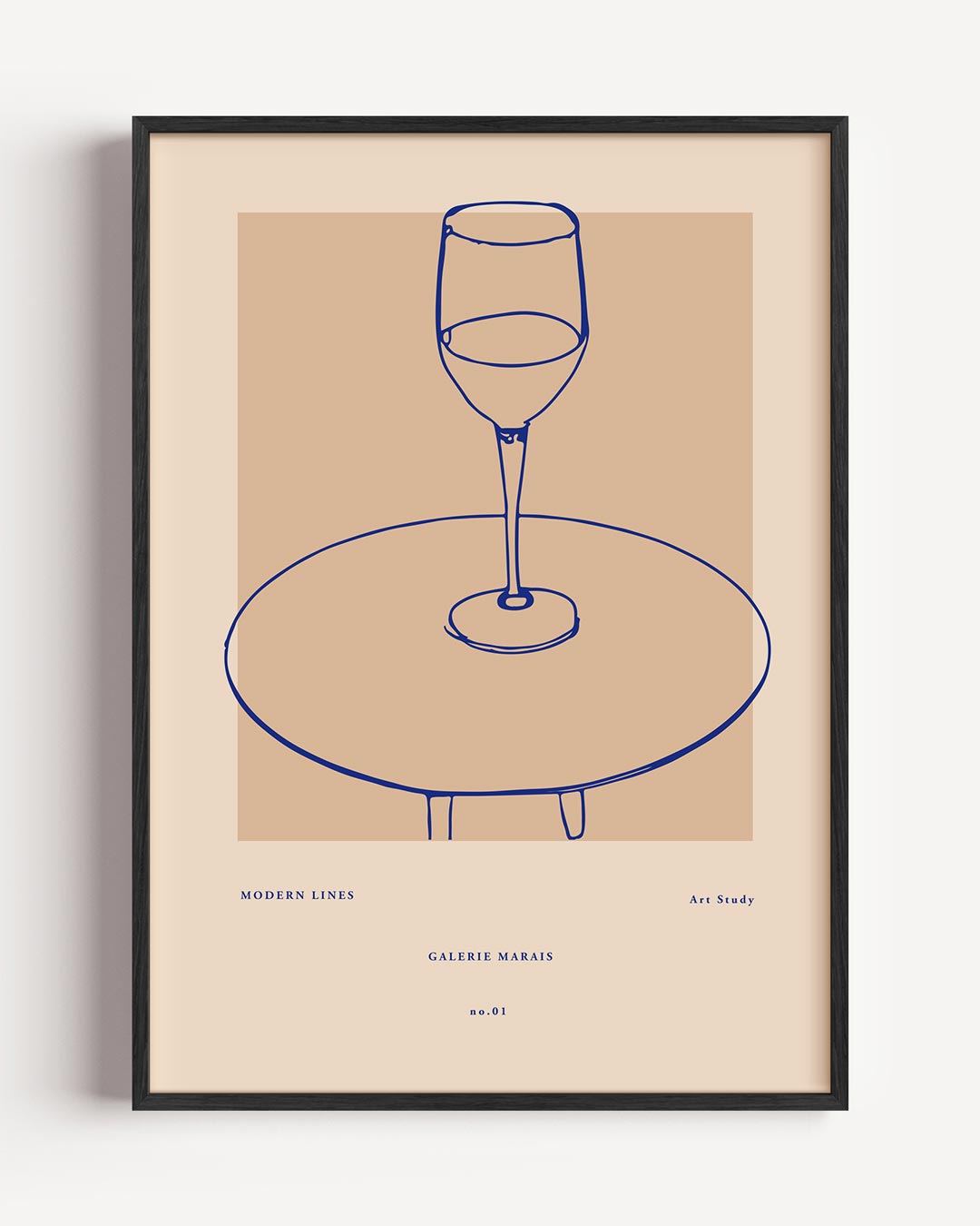 Moderne Lijnen Wijnposter-WallArtistic