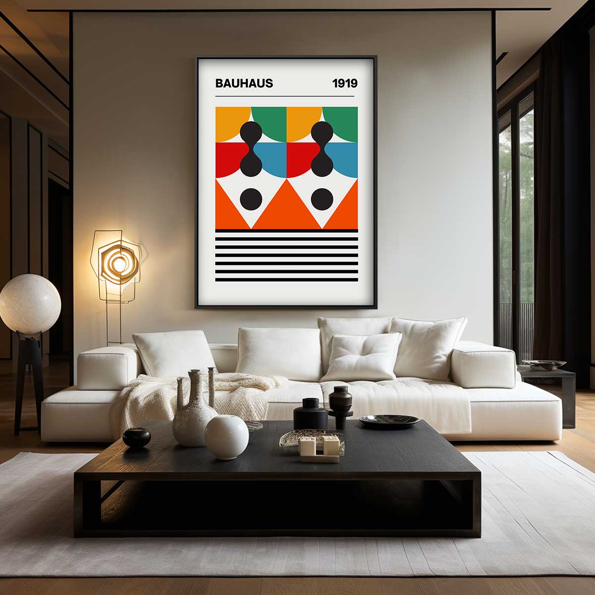 Geometrische Bauhaus Poster Kunstwerk-canvas-dibond-plexiglas-wanddecoratie-WallArtistic