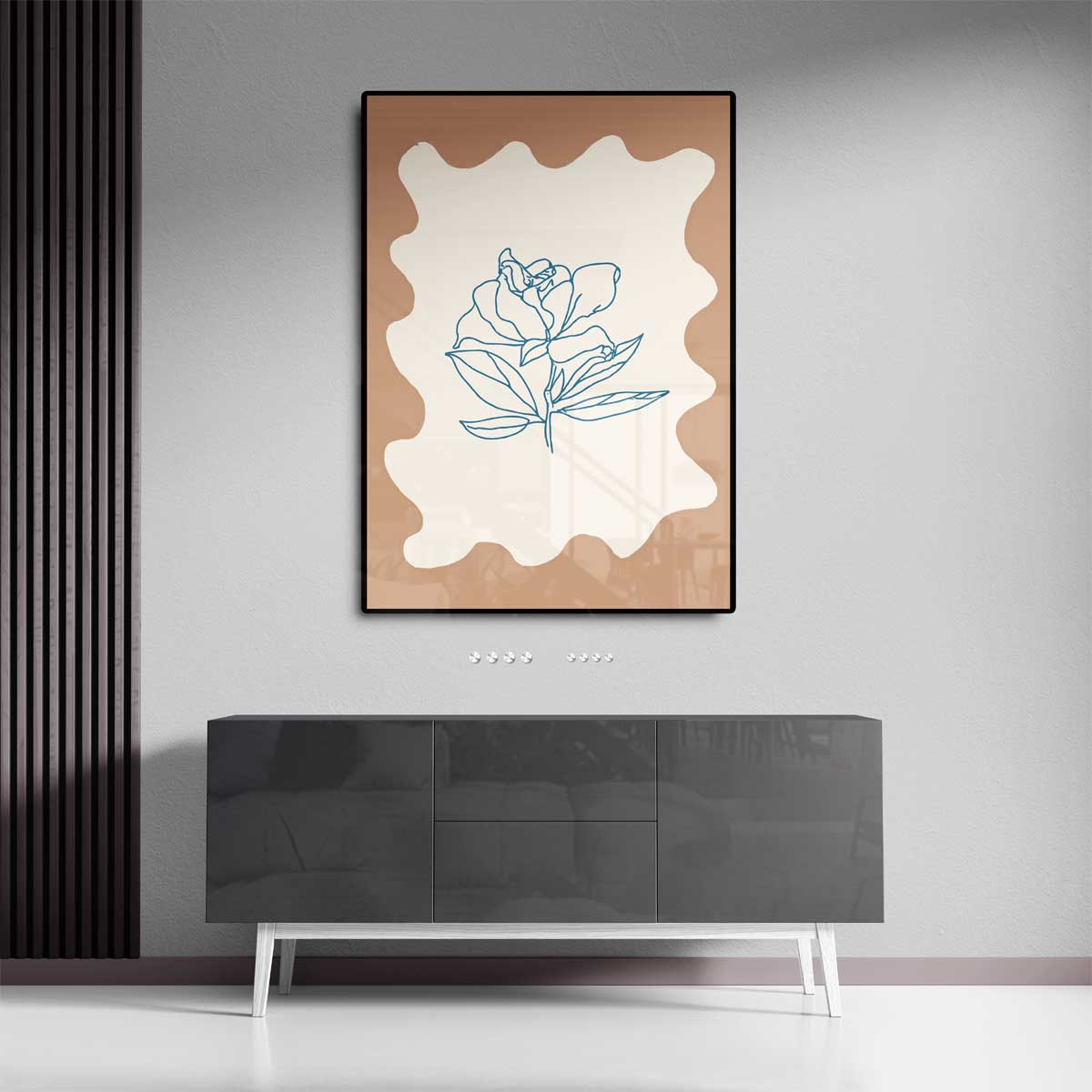 Eenvoudige Bloemenschets Kunstwerk-canvas-dibond-plexiglas-wanddecoratie-WallArtistic