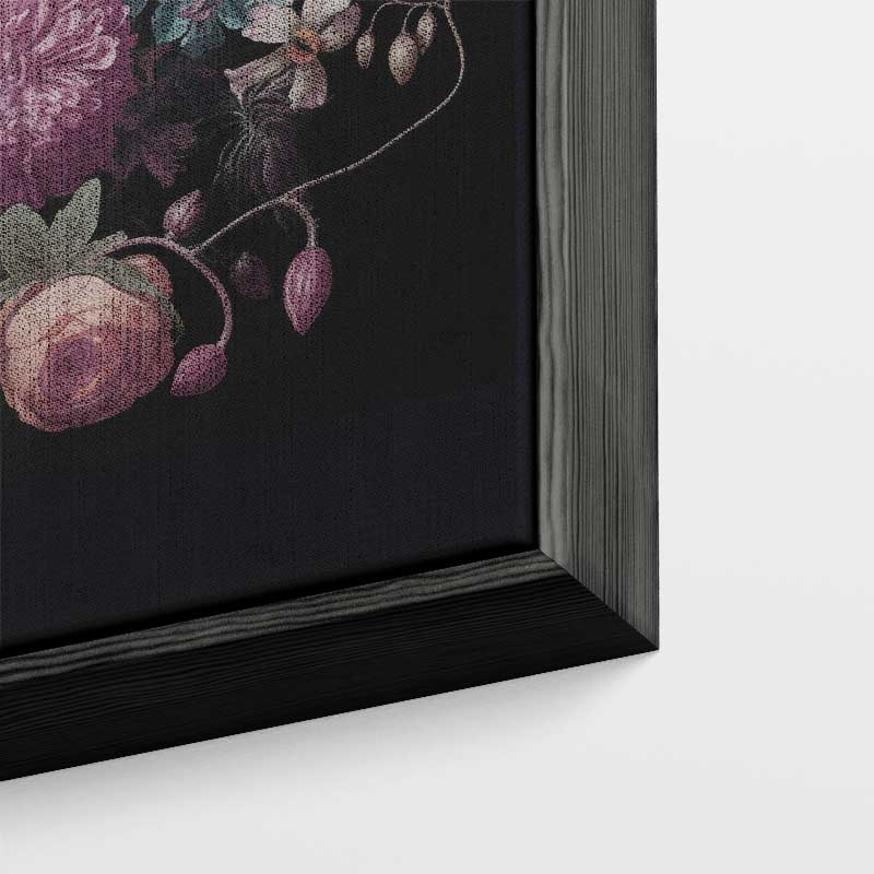 Bloemenexplosie in Donkere Zalen Kunstwerk-canvas-dibond-plexiglas-wanddecoratie-WallArtistic
