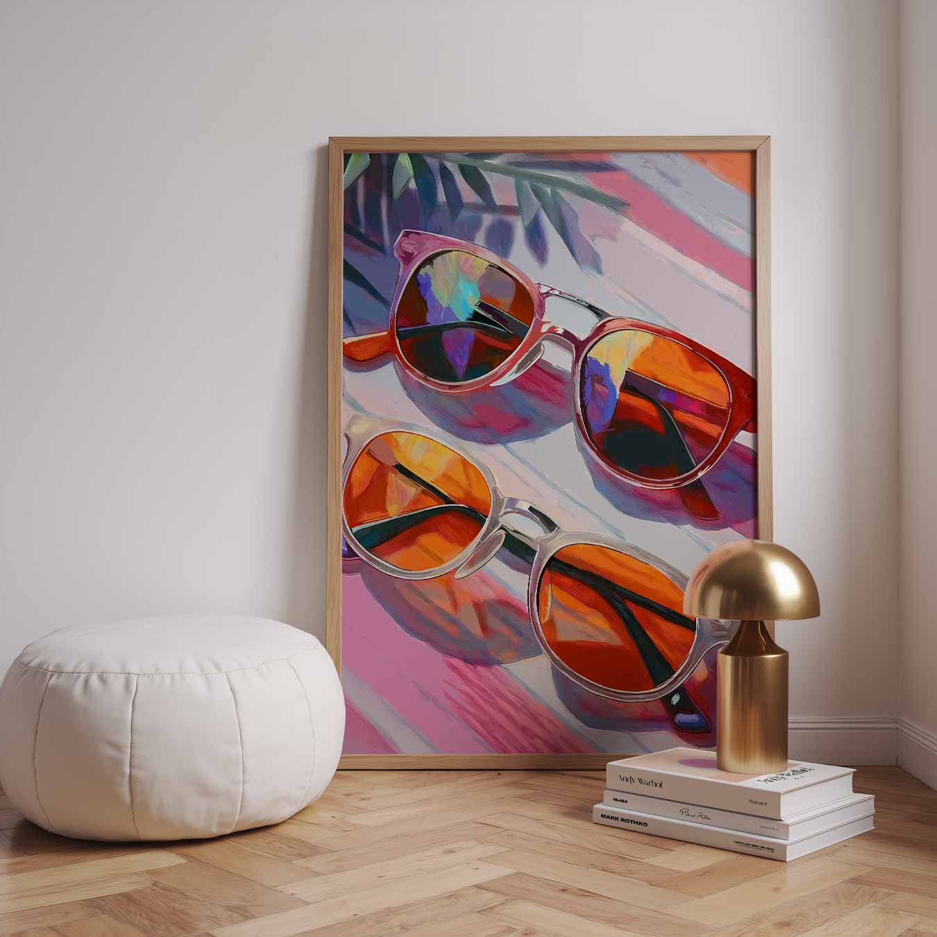Zomerse Zonnebrillen Kunstposter-WallArtistic