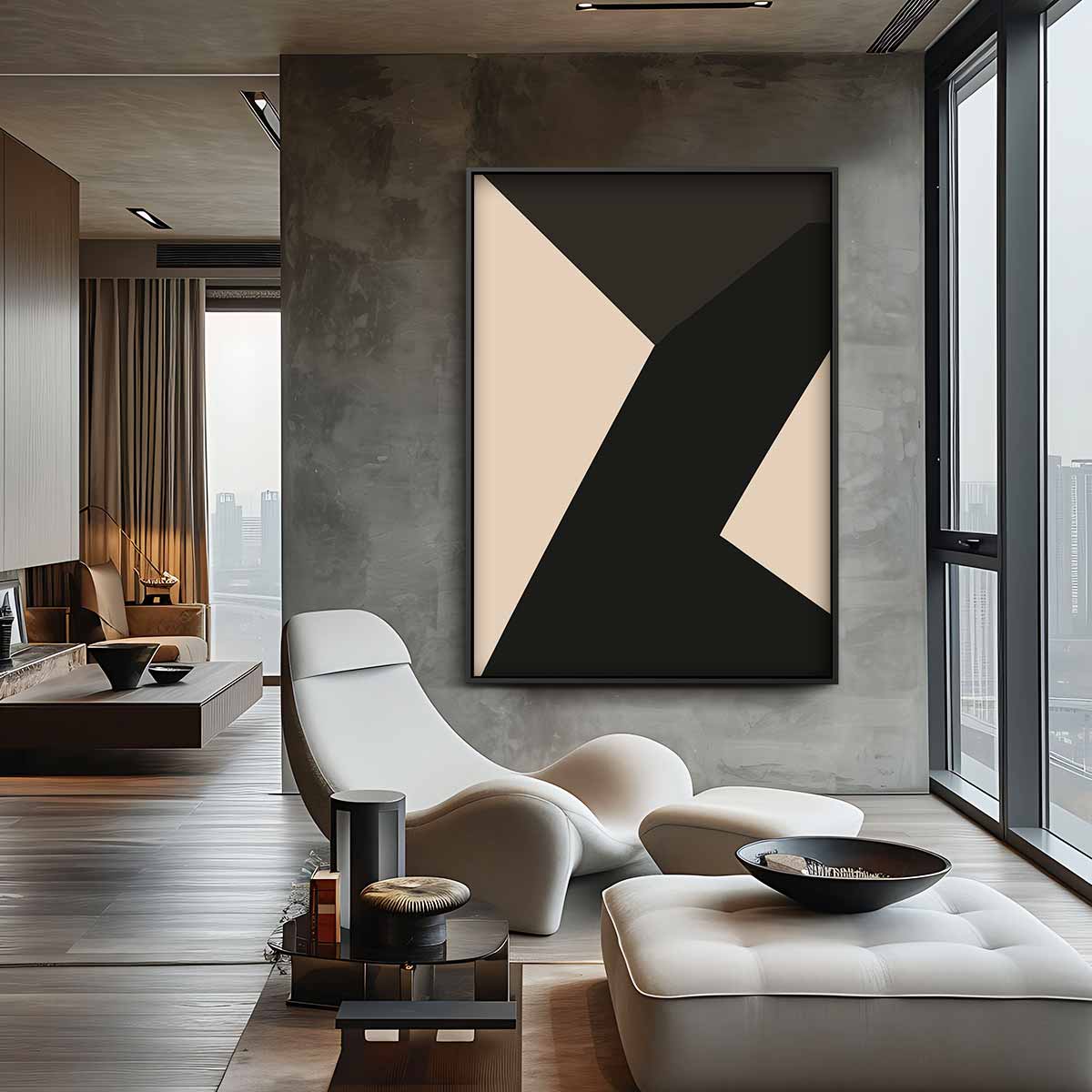 Strakke Elegantie in Abstractie Kunstwerk-canvas-dibond-plexiglas-wanddecoratie-WallArtistic