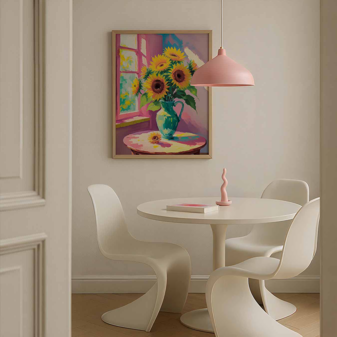 Zonnige Zonnebloemen in Vaas Poster-WallArtistic