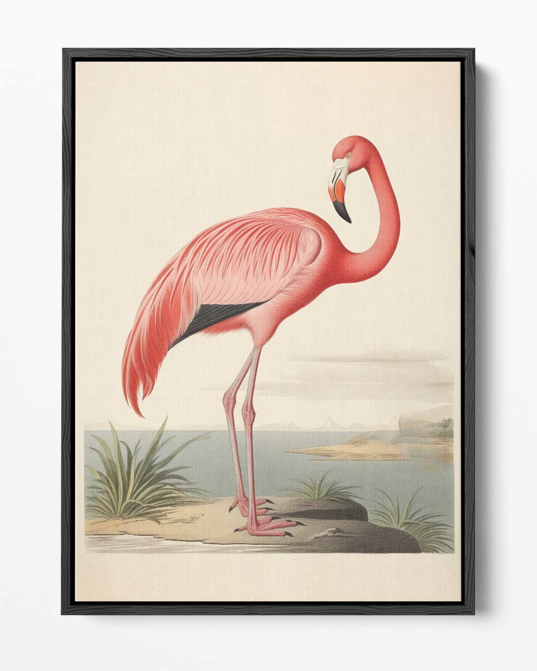 Elegante Flamingo Print Kunstwerk-canvas-dibond-plexiglas-wanddecoratie-WallArtistic