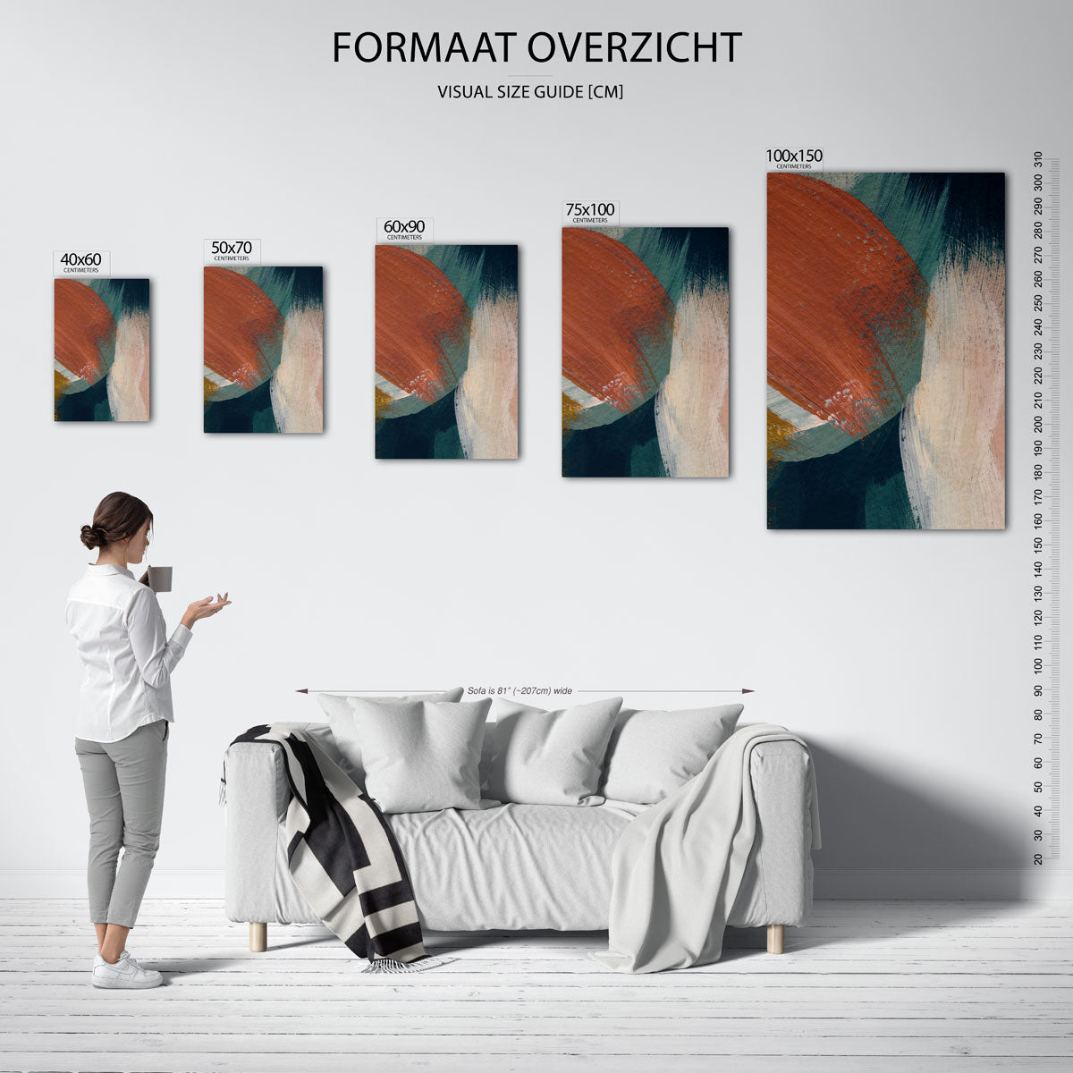 Dynamische kleurvlakken Kunstwerk