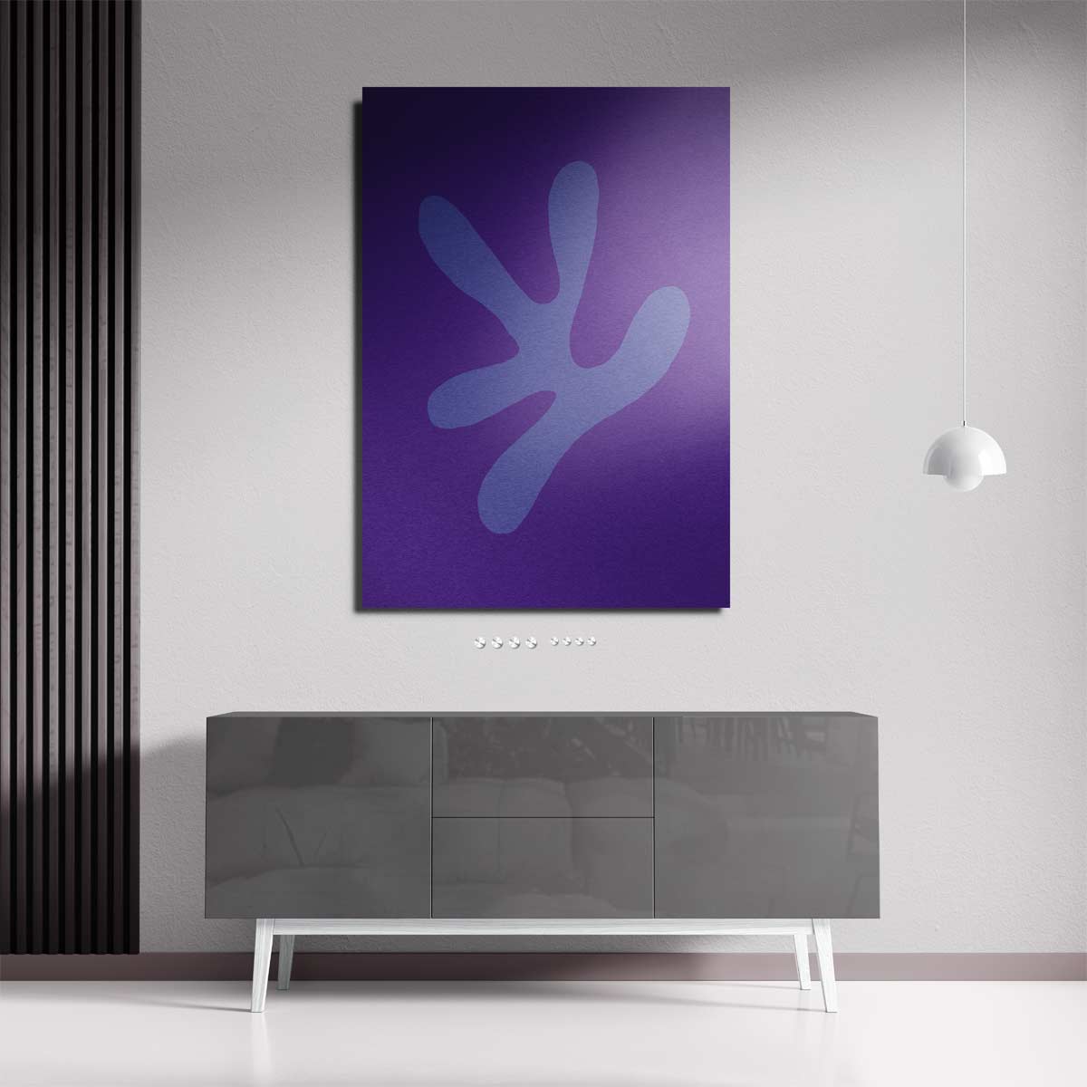 Speelse Paarse Vormen Kunstwerk-canvas-dibond-plexiglas-wanddecoratie-WallArtistic