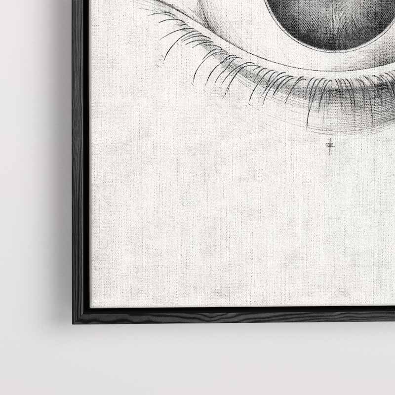 Intrigerend Potloodtekening Oog Kunstwerk-canvas-dibond-plexiglas-wanddecoratie-WallArtistic