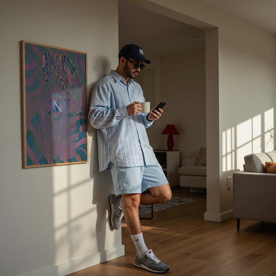 Abstracte Kleurexplosie Portretposter-WallArtistic