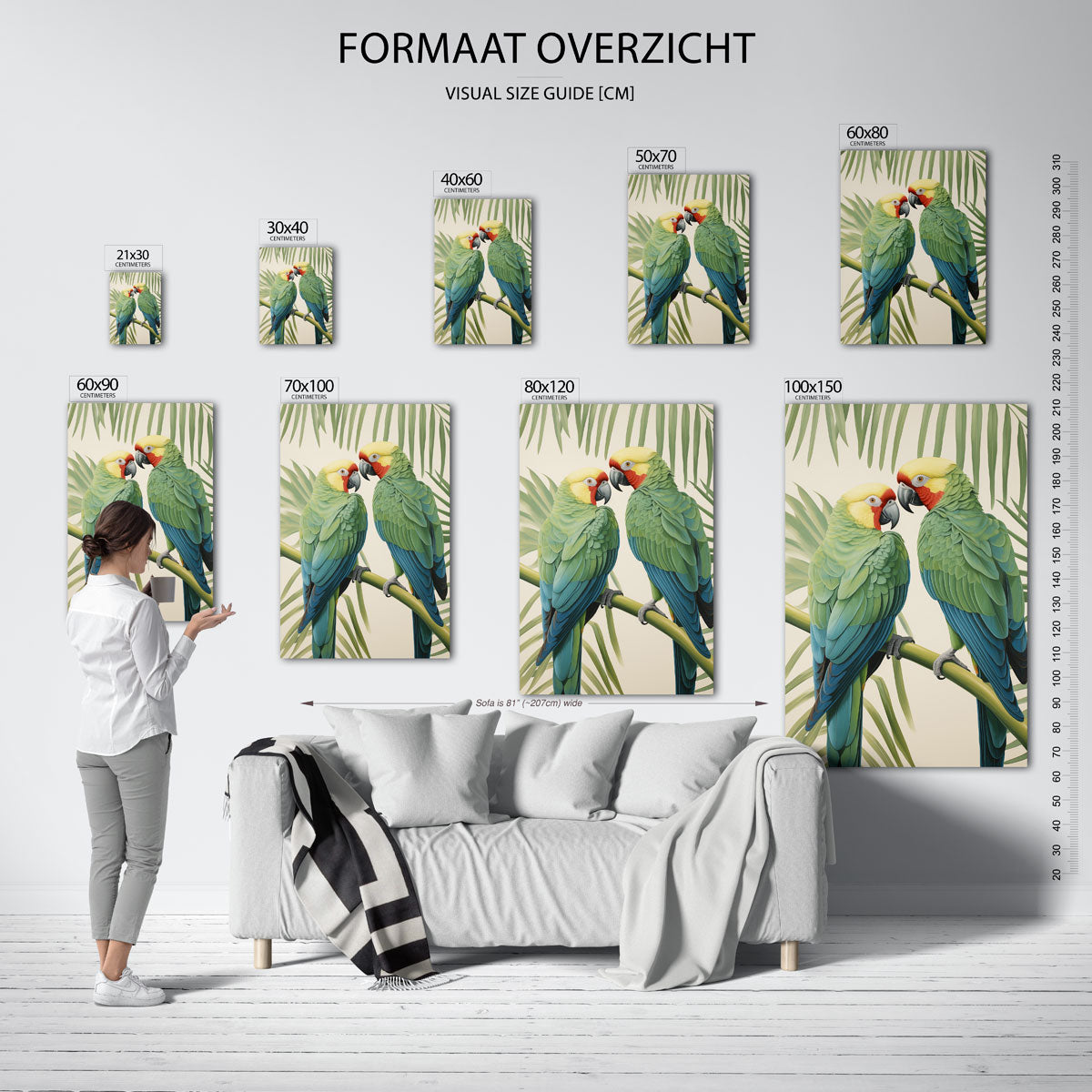 Tropische papegaaien Poster