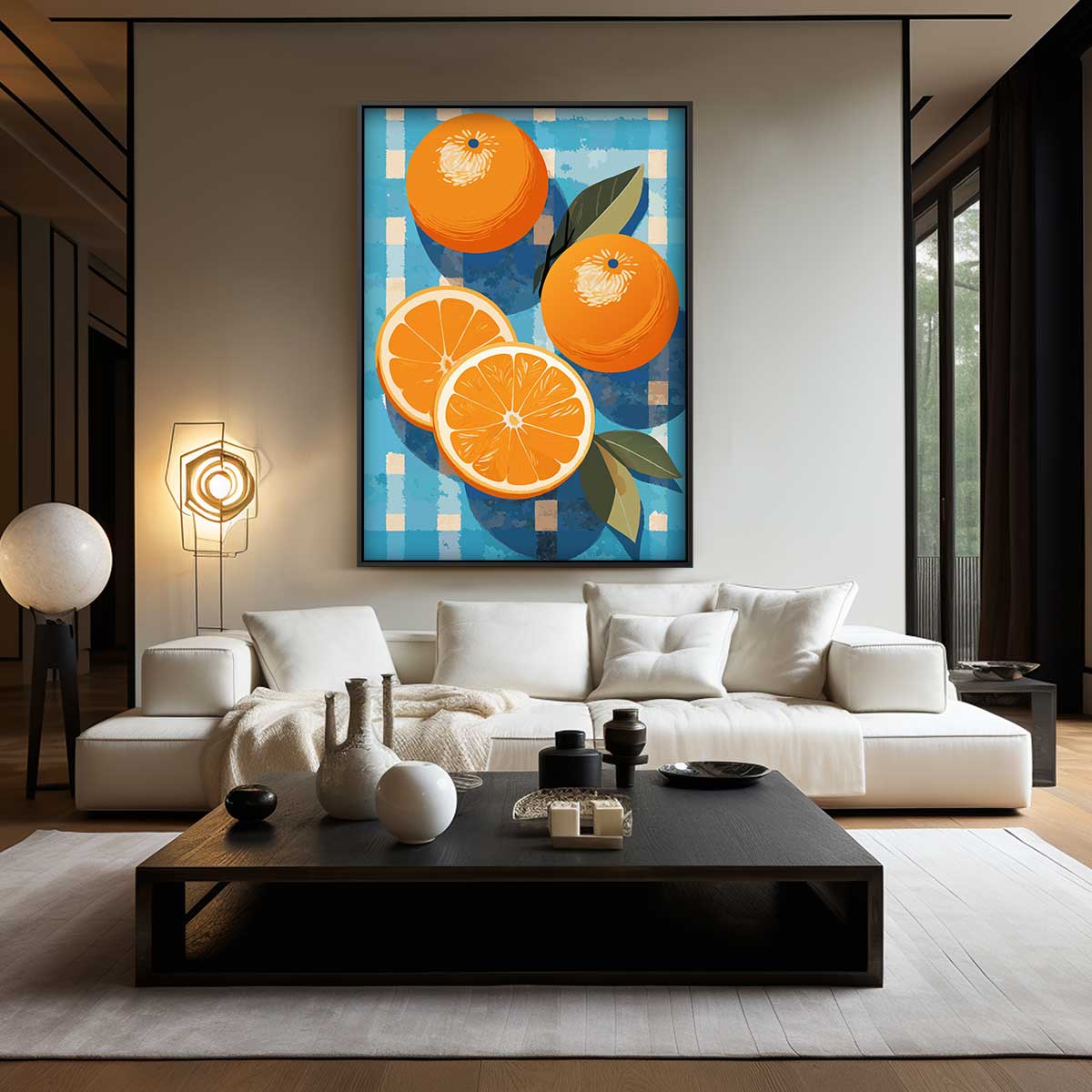 Zonnige Sinaasappeldroom Kunstwerk-canvas-dibond-plexiglas-wanddecoratie-WallArtistic