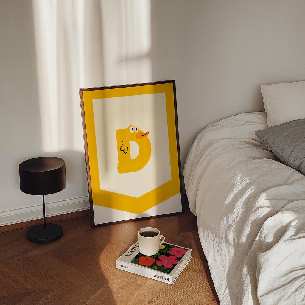 Vrolijke Eend Alfabethanger Poster