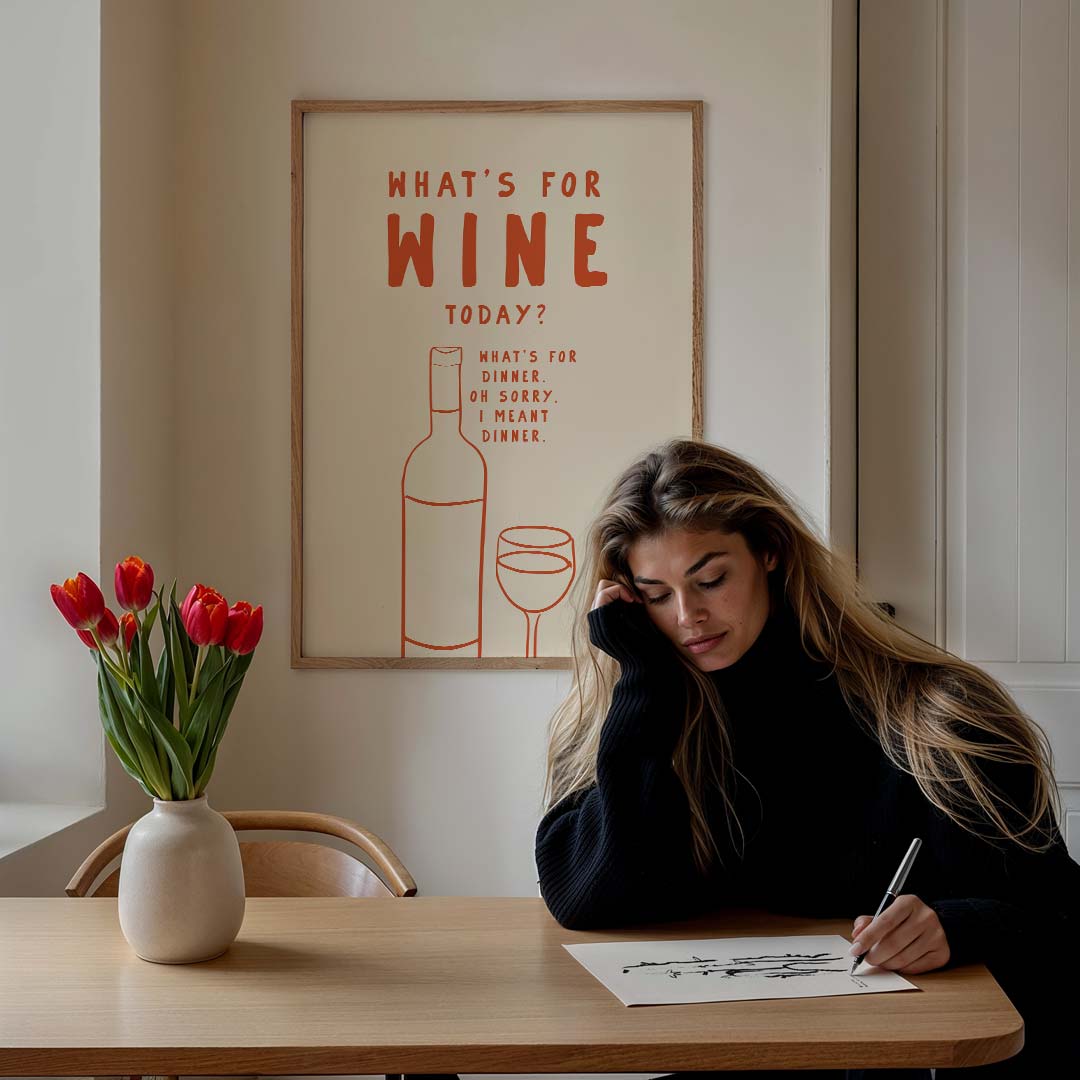Humoristische Wijn Quote Poster-WallArtistic