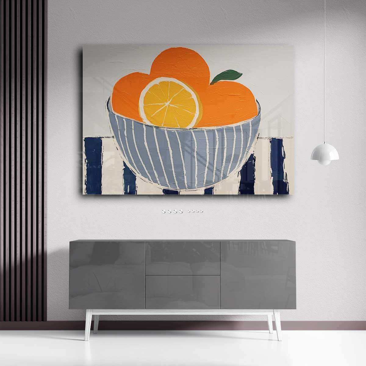 Zonnige Citrus Kom Kunstwerk-canvas-dibond-plexiglas-wanddecoratie-WallArtistic