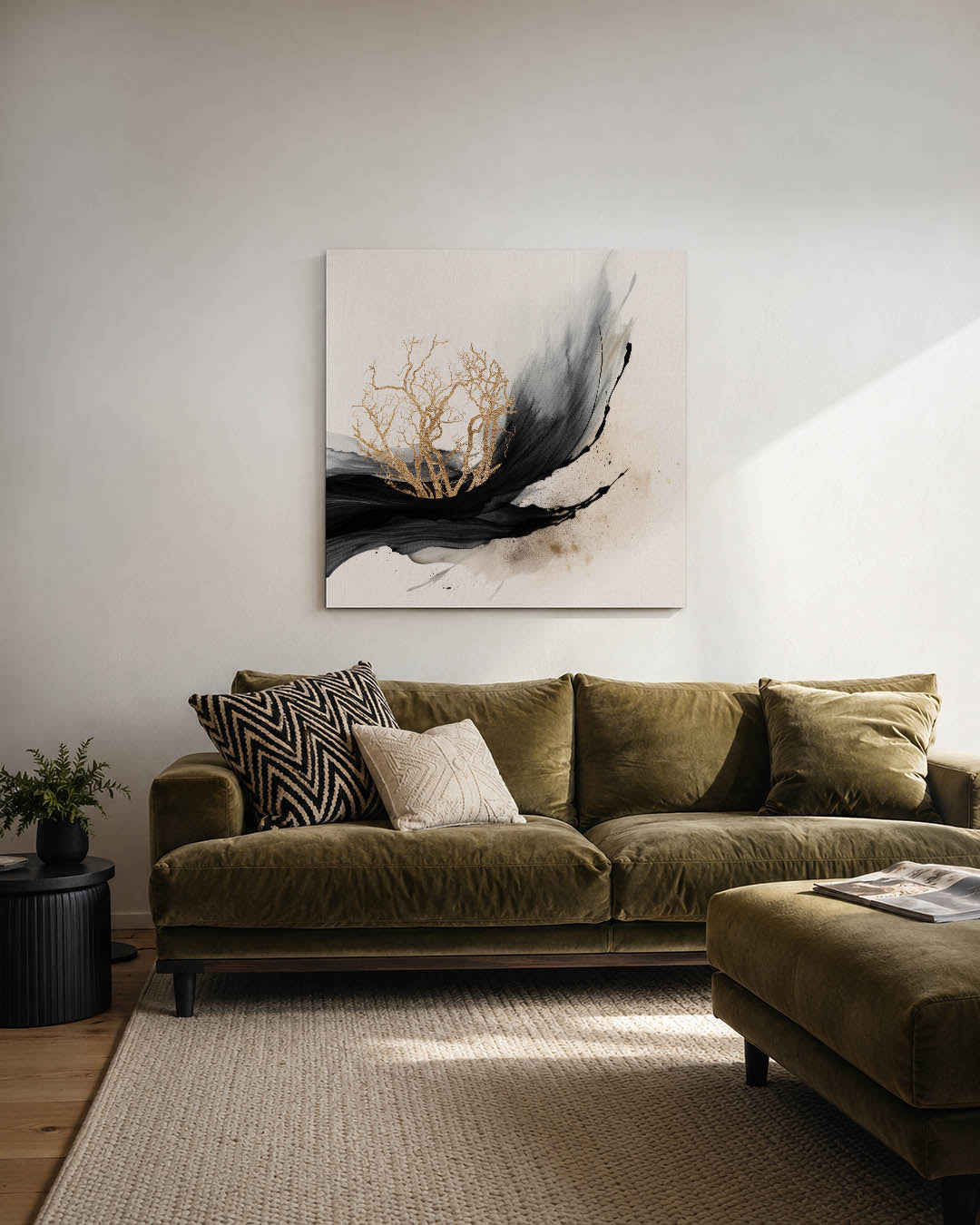 Gouden boom vortex Kunstwerk