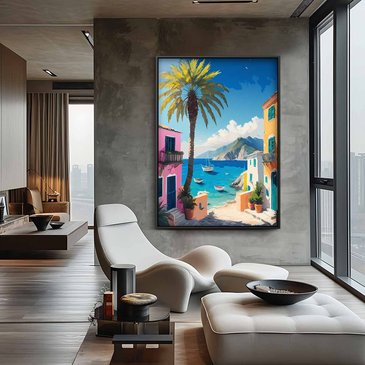 Mediterrane Droomvlucht Kunstwerk-canvas-dibond-plexiglas-wanddecoratie-WallArtistic