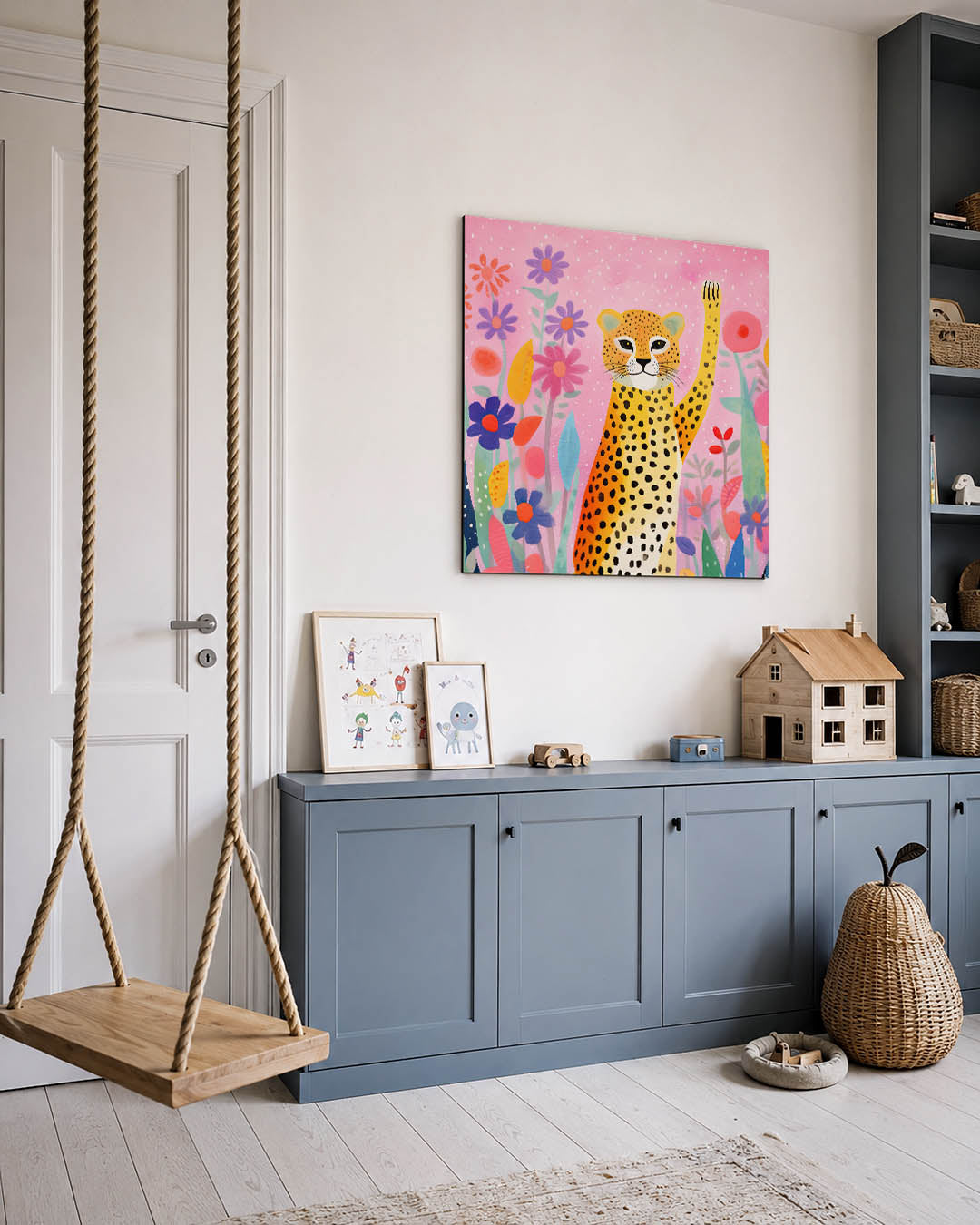 Vrolijke luipaard illustratie Kunstwerk