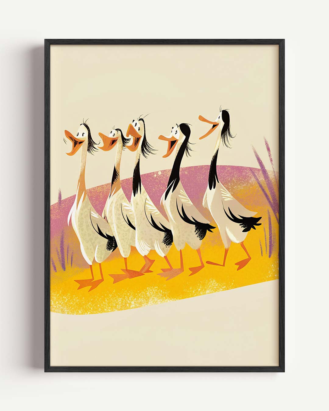 Speelse Eendendans Poster-WallArtistic