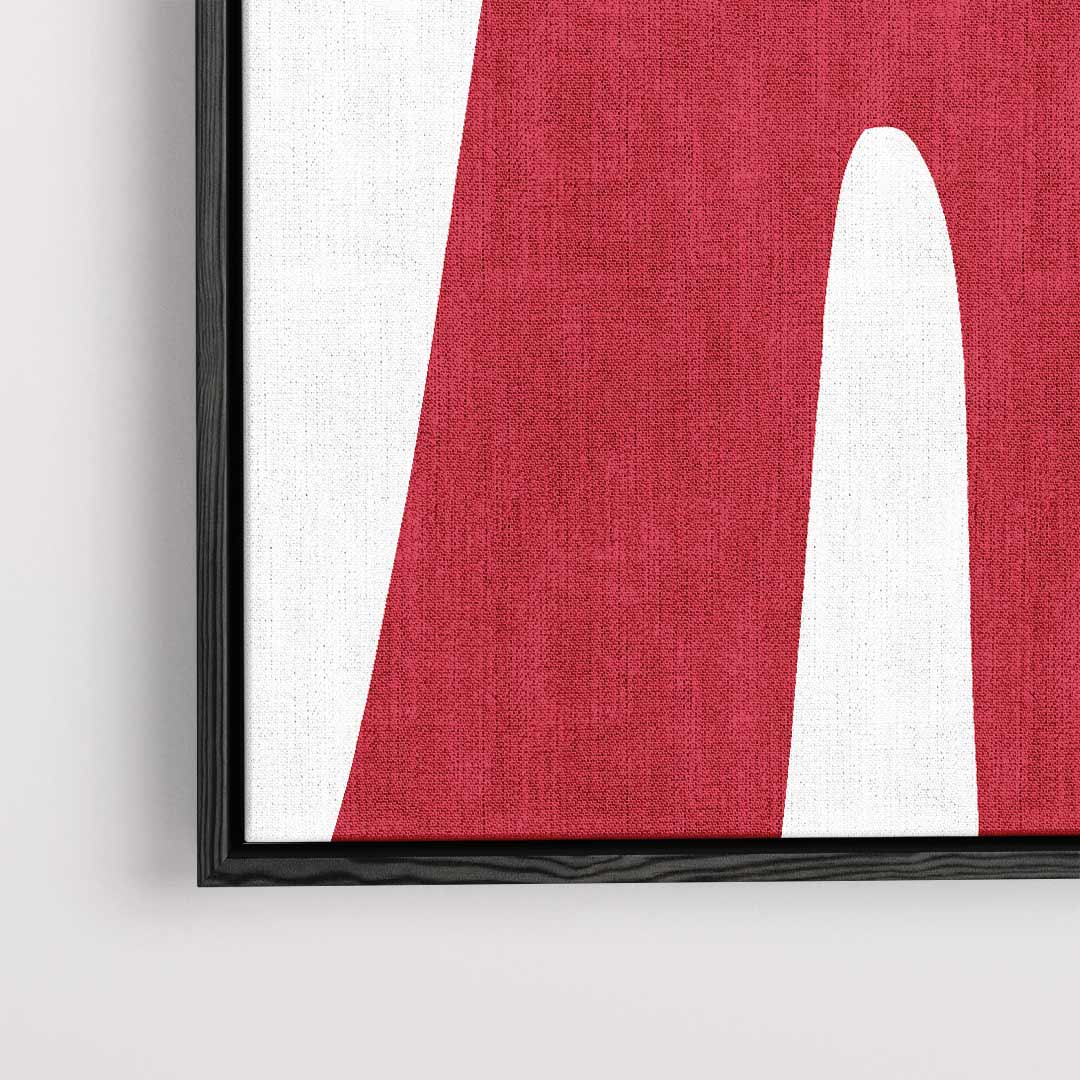 Speelse Rode Golven Kunstwerk-canvas-dibond-plexiglas-wanddecoratie-WallArtistic