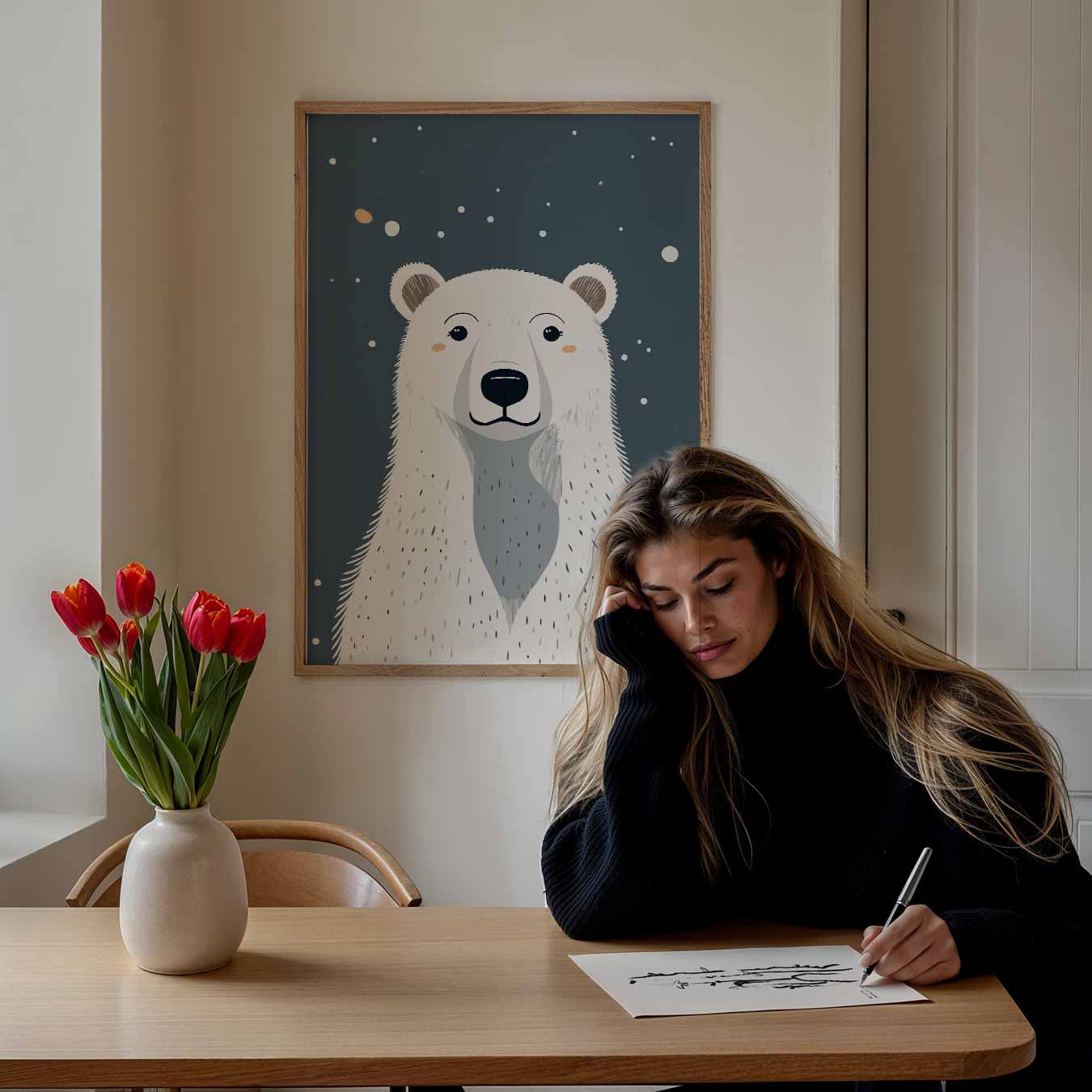 Schattige IJsbeer Illustratie Poster