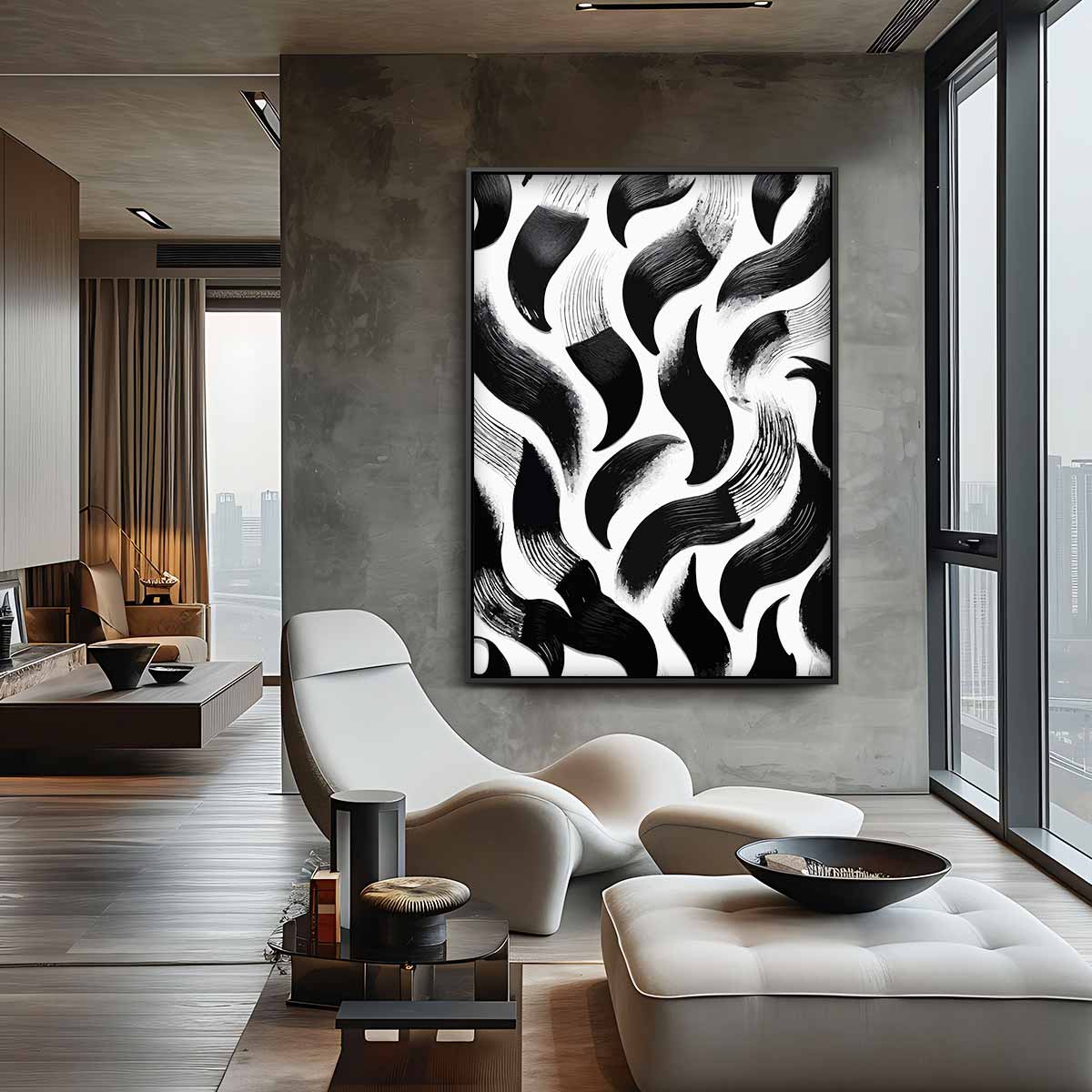 Dansende Penseelstreken Kunstwerk Kunstwerk-canvas-dibond-plexiglas-wanddecoratie-WallArtistic