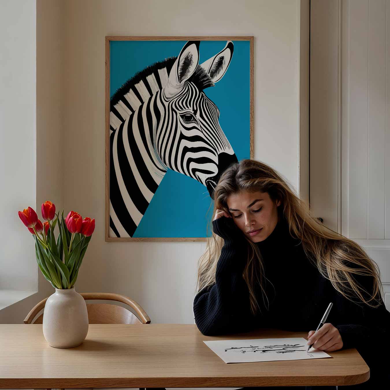 Stijlvolle Zebra Illustratie Poster