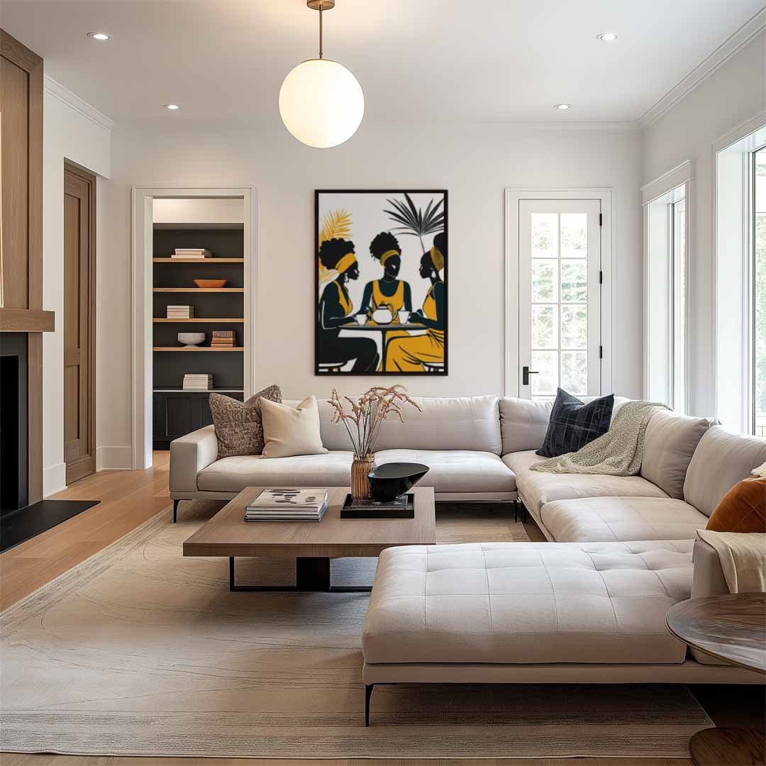 Gezellige Koffie Ontmoeting Kunstwerk-canvas-dibond-plexiglas-wanddecoratie-WallArtistic