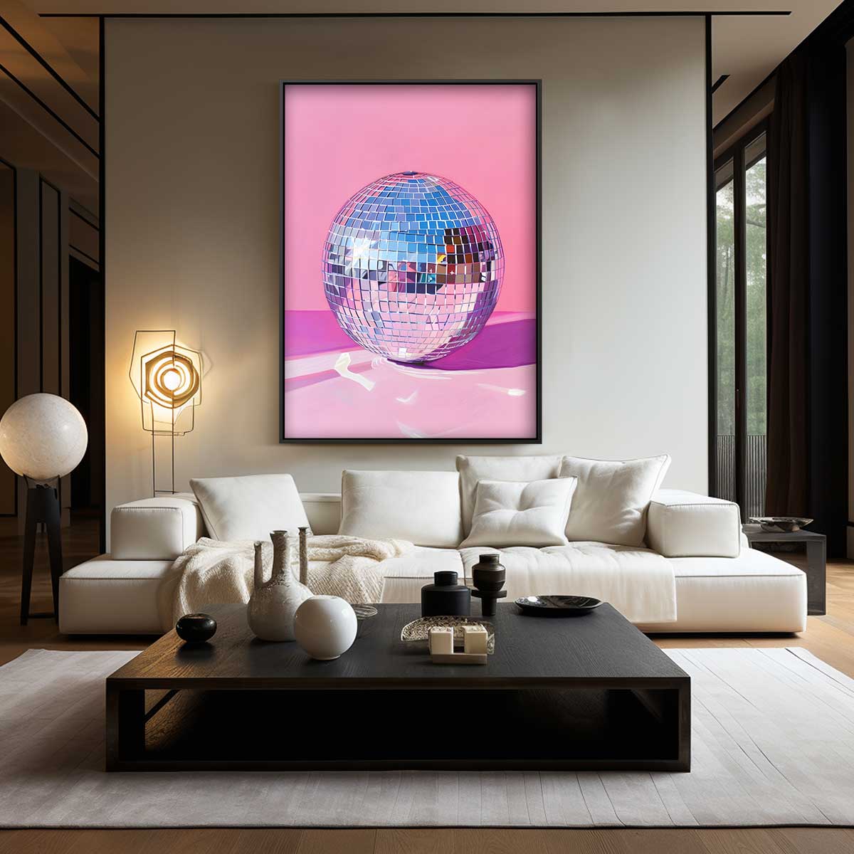 Disco Sfeer Bol Kunstwerk Kunstwerk-canvas-dibond-plexiglas-wanddecoratie-WallArtistic