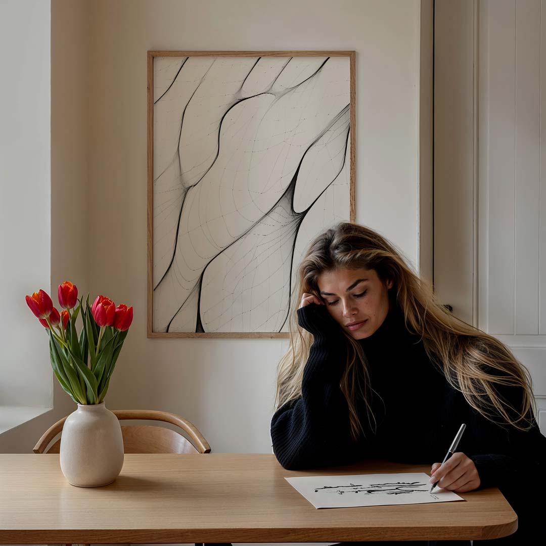 Abstracte Lijnen Kunstwerk Poster-WallArtistic