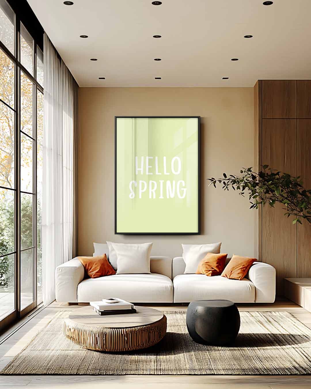 Vrolijke Lente Groet Kunstwerk-canvas-dibond-plexiglas-wanddecoratie-WallArtistic