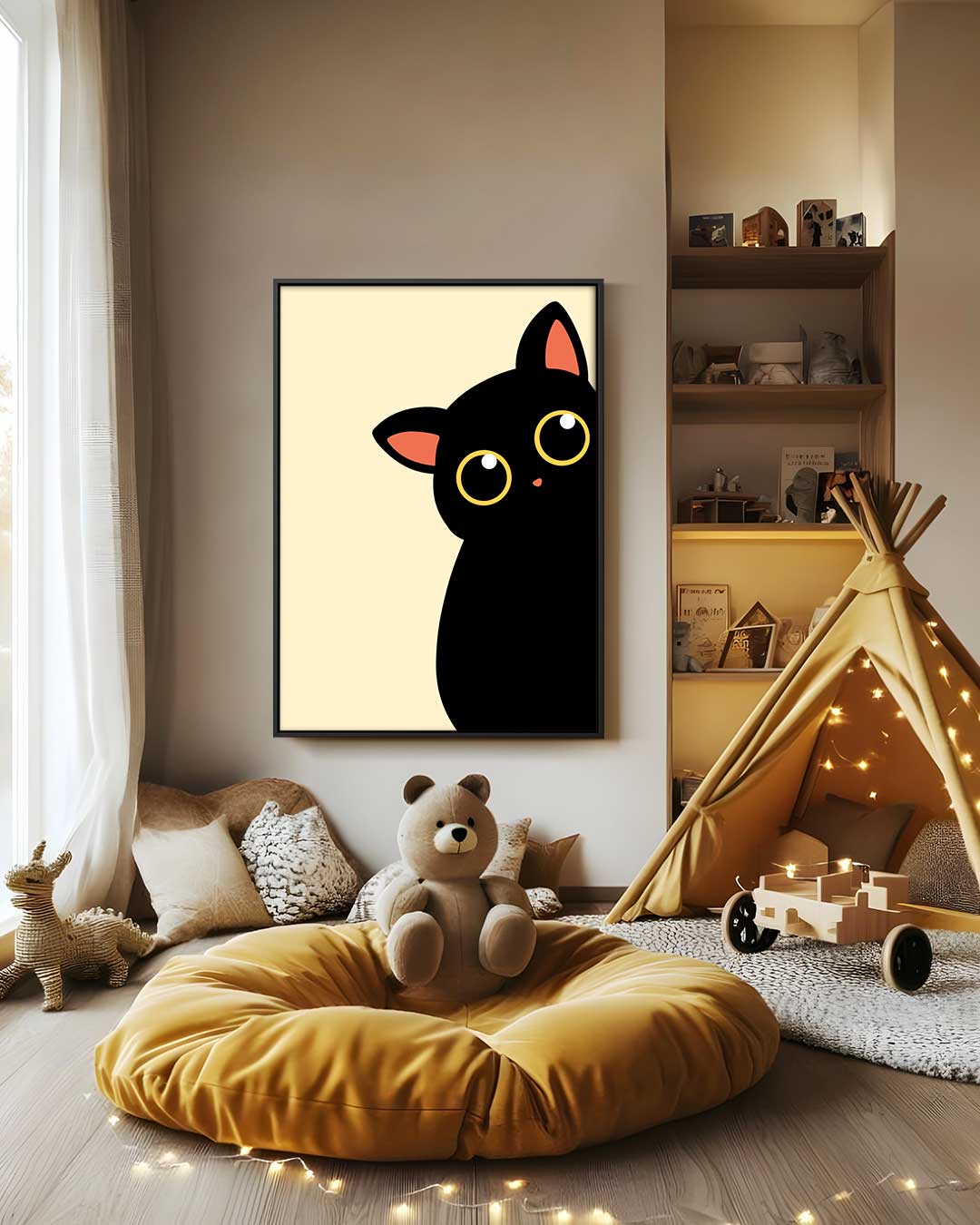 Schattige Kat Poster Kunstwerk-canvas-dibond-plexiglas-wanddecoratie-WallArtistic
