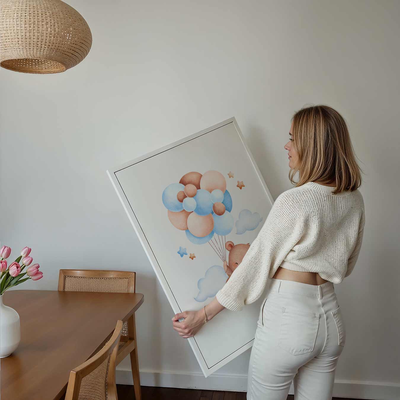 Vrolijke Beer met Ballonnen Poster-WallArtistic